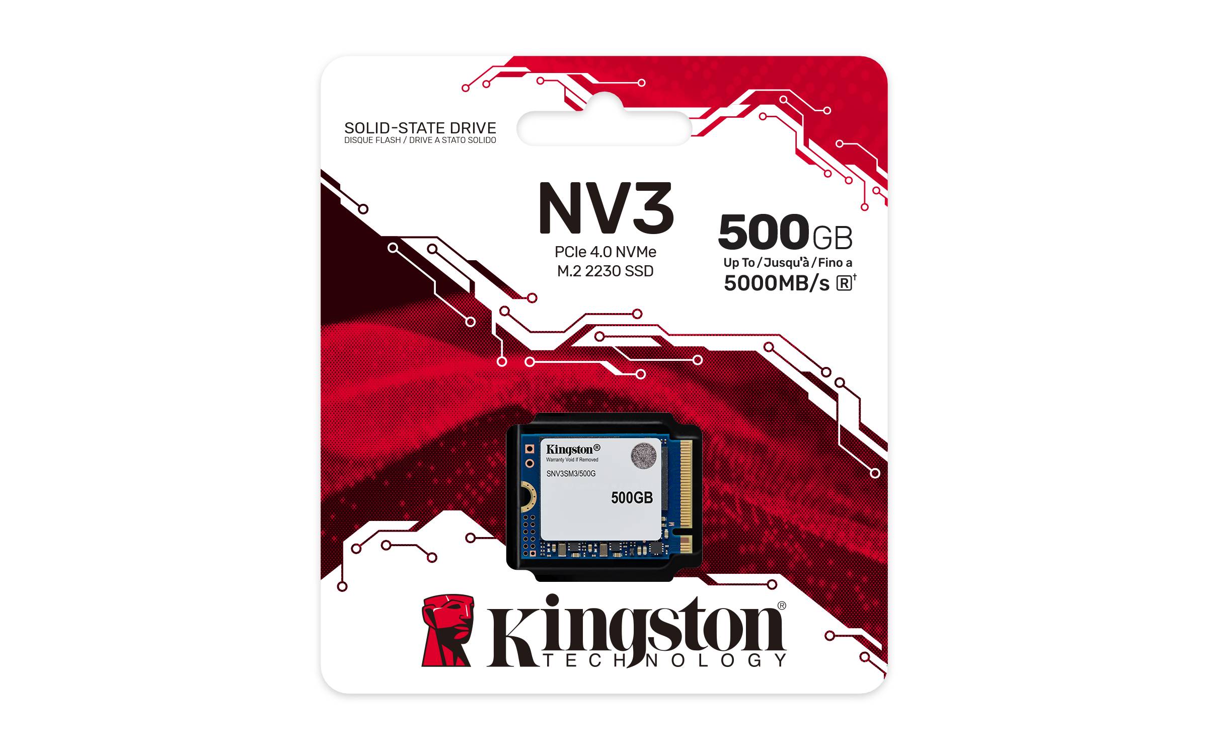 Kingston NV3 - SSD - 500 GB - intern - M.2 2230 - PCIe 4.0 x4 (NVMe)