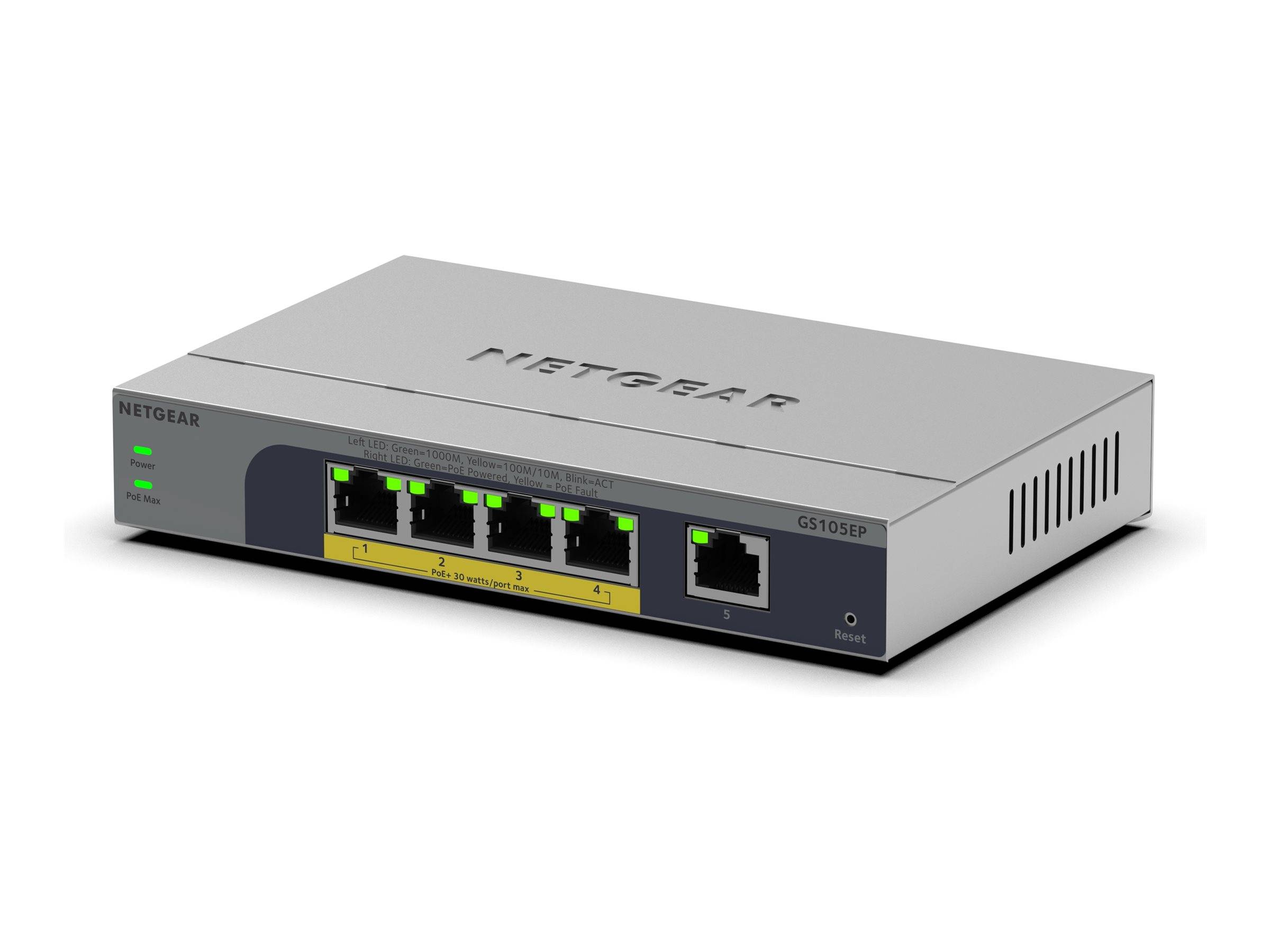 NETGEAR 5PT GB PLUS Switch W/ POE+ GS105EP