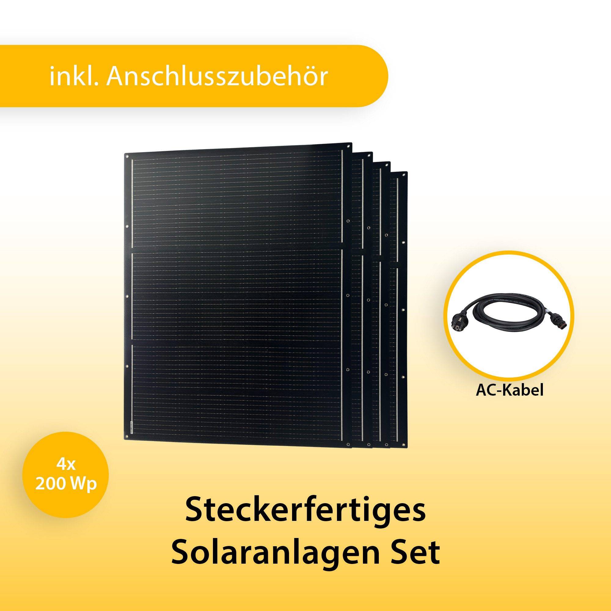 Balkonkraftwerk flexibles Solaranlage Komplettset ultraleicht mit Wechselrichter