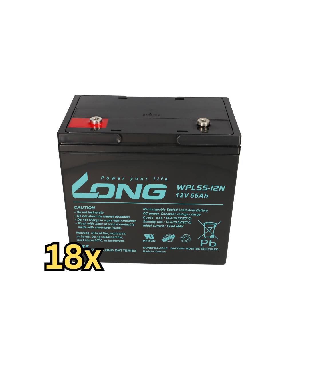 18x USV Akku WPL55-12N 12V 55Ah