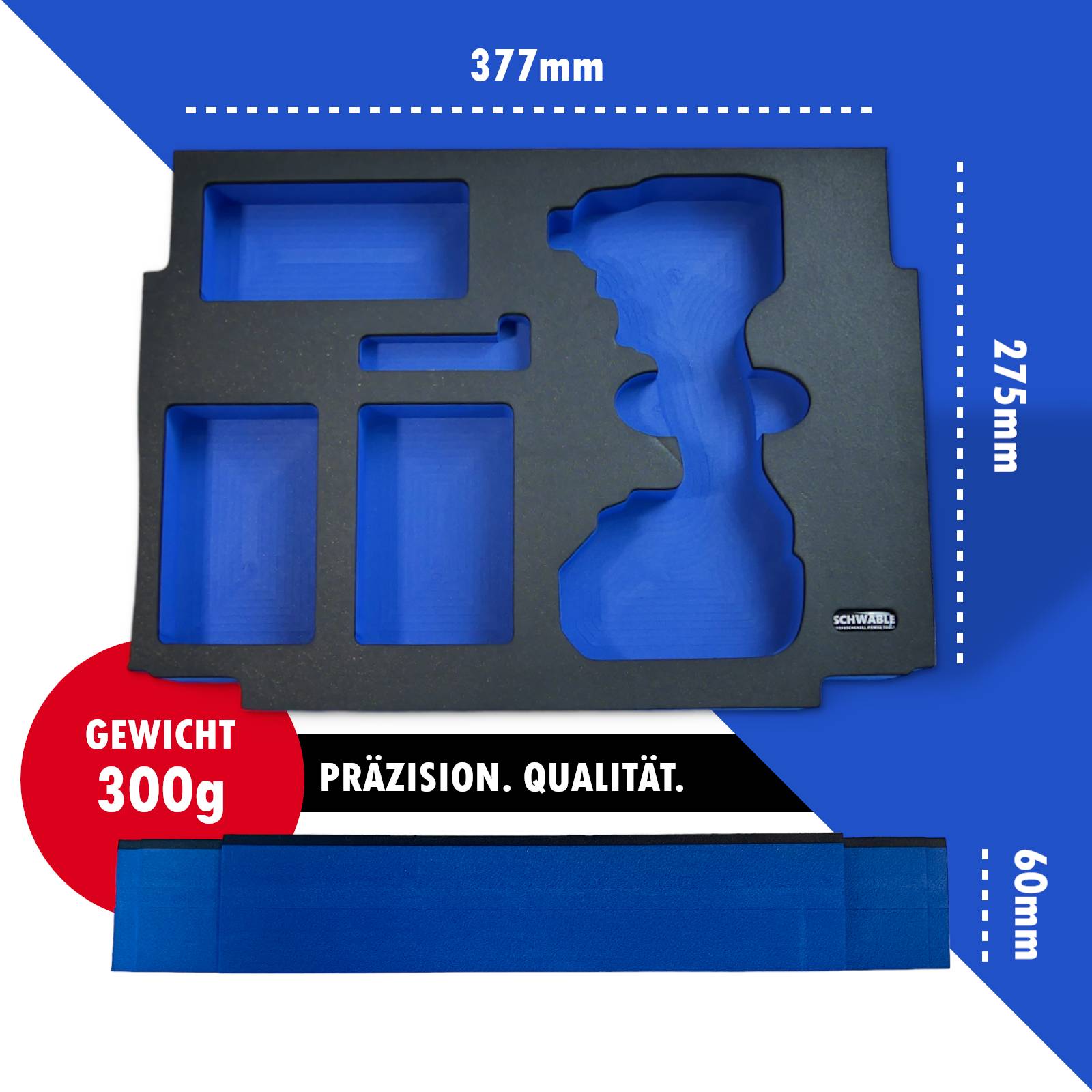 SCHWÄBLE® Schaumeinlage Schaumstoffeinlage für Makita Schlagschrauber DTD172