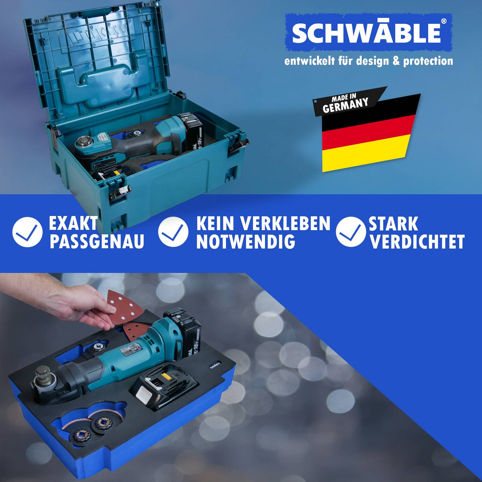 SCHWÄBLE® Schaumeinlage Schaumstoffeinlage für Makita Multitool DTM51