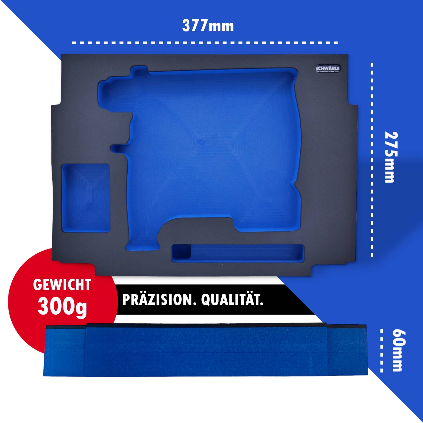 SCHWÄBLE Schaumeinlage Schaumstoffeinlage für Makita 12V Akku-Bohrhammer HR140