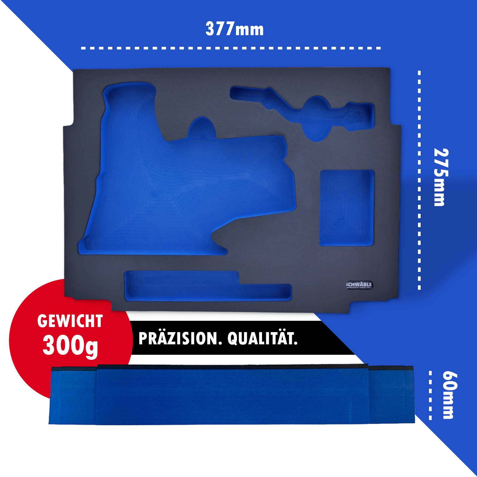 SCHWÄBLE® Schaumeinlage Schaumstoffeinlage für Makita 12V Akku-Stichsäge JV102D
