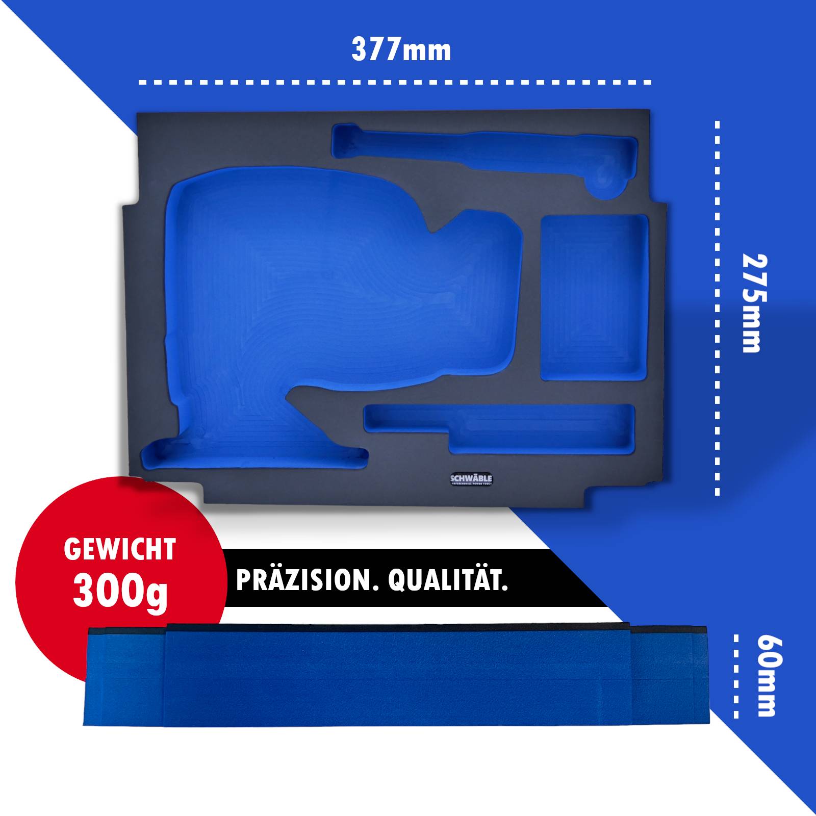 SCHWÄBLE® Schaumeinlage Schaumstoffeinlage für Makita Akku-Stichsäge DJV182