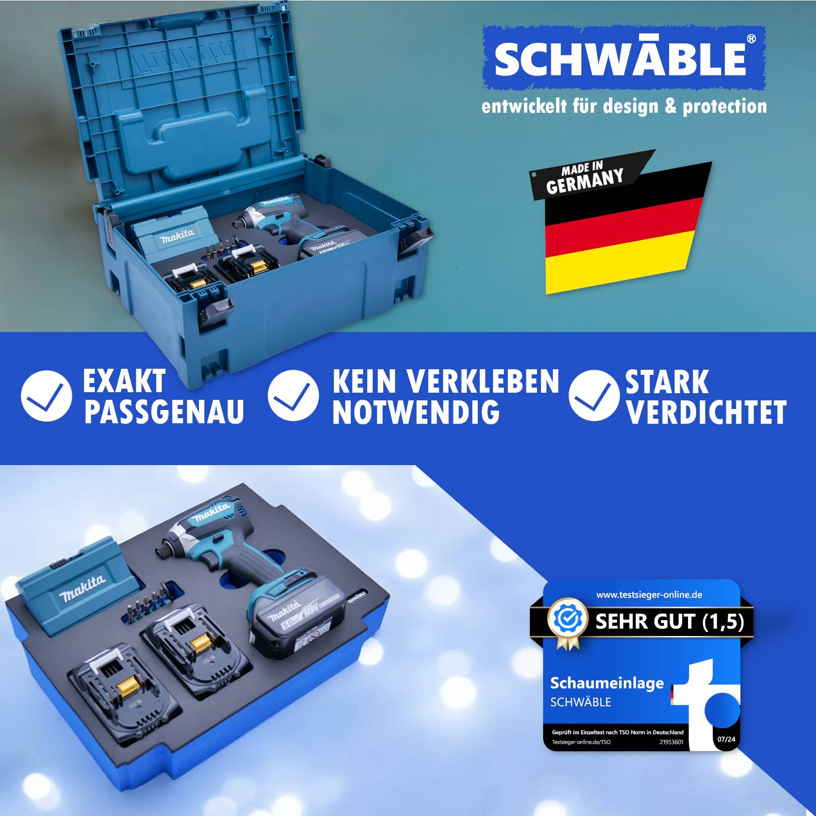 SCHWÄBLE Schaumeinlage Schaumstoffeinlage f. Makita Akku-Schlagschrauber DTD153