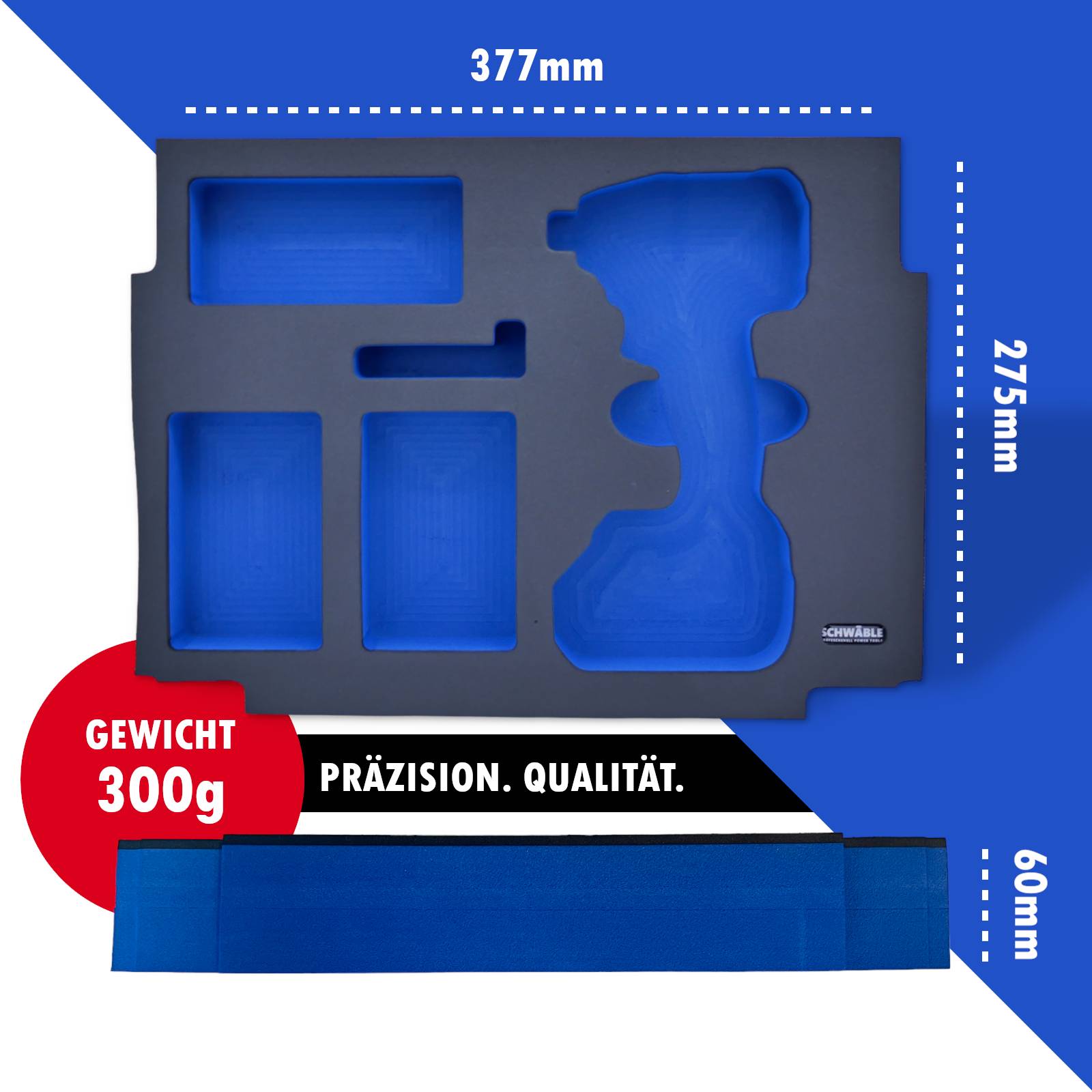 SCHWÄBLE Schaumeinlage Schaumstoffeinlage f. Makita Akku-Schlagschrauber DTD153