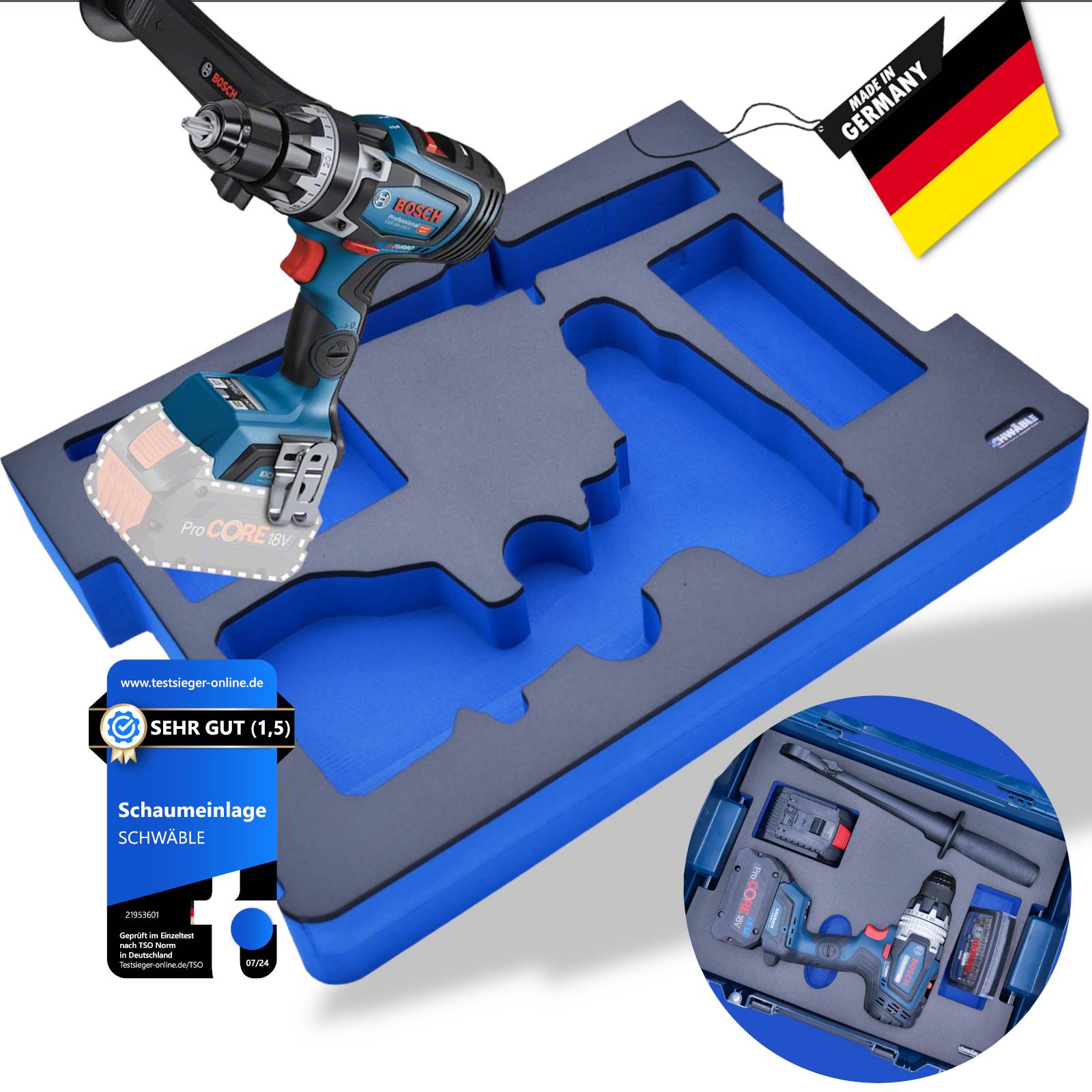 SCHWÄBLE Schaumeinlage Schaumstoffeinlage Bosch Akku-Schlagschrauber GSR18V-150