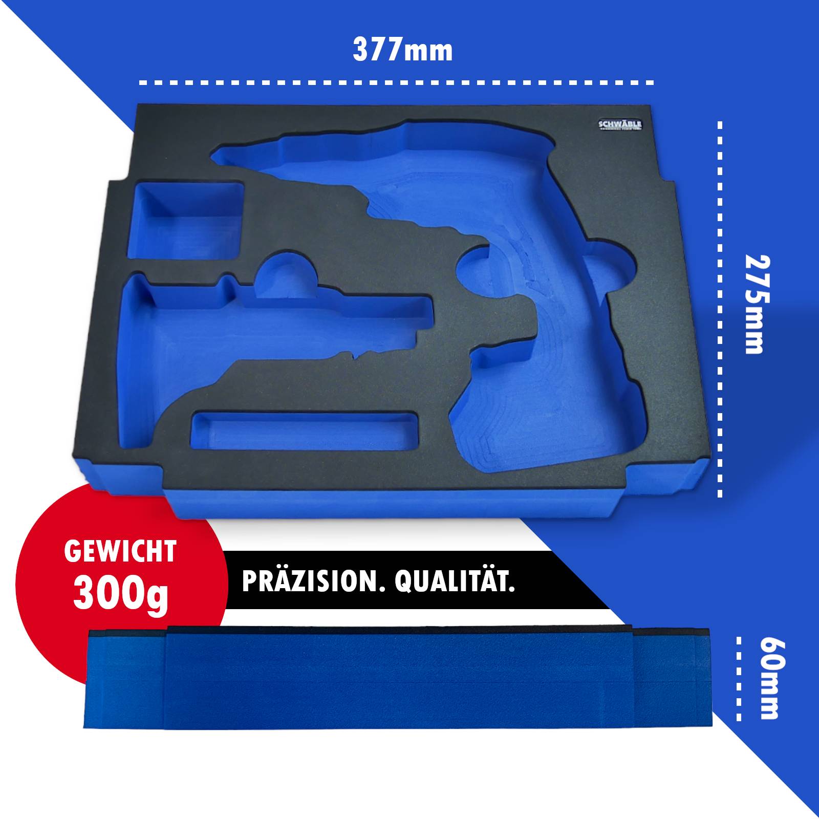 SCHWÄBLE® Schaumeinlage Schaumstoffeinlage für Makita Schnellbauschrauber DFS452