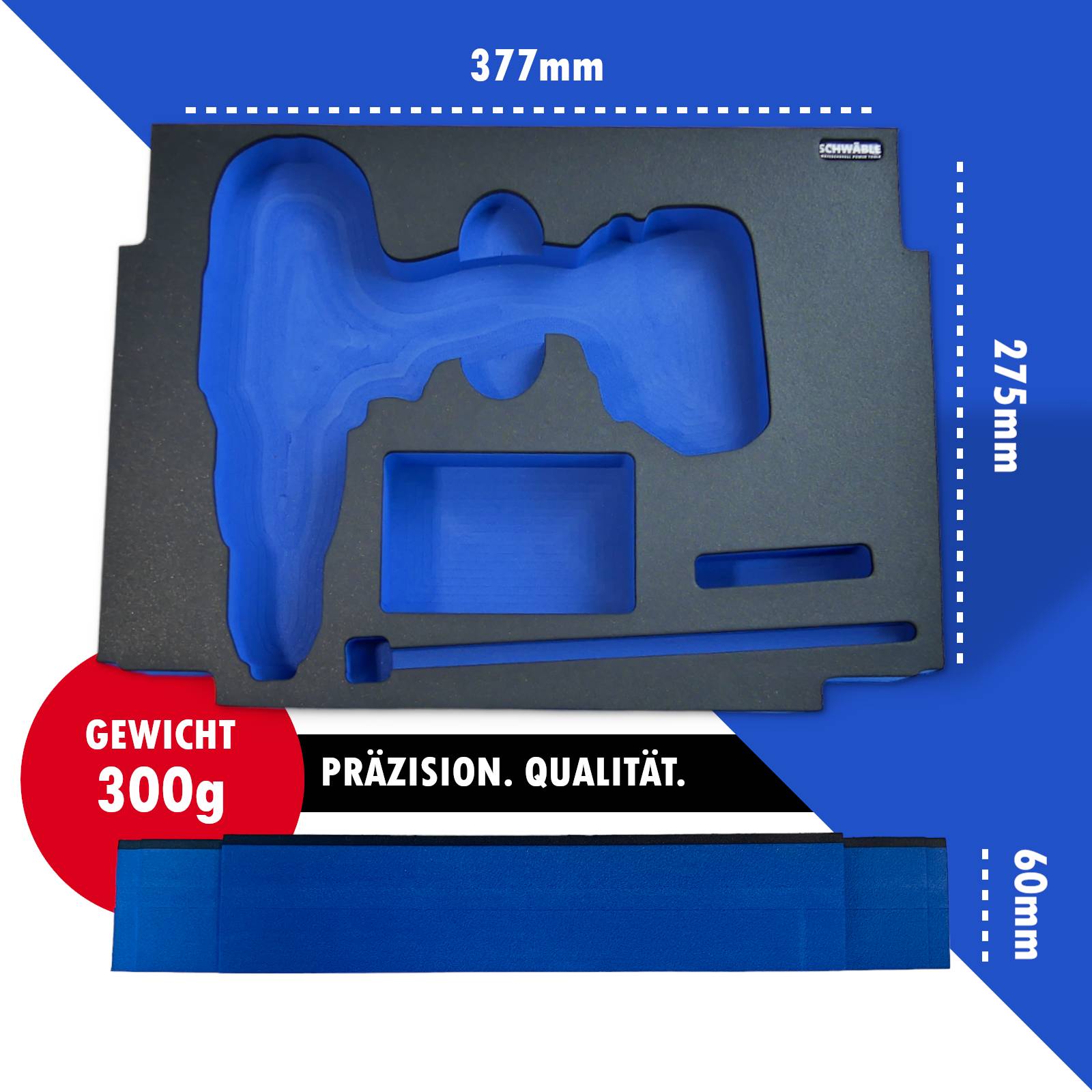 SCHWÄBLE® Schaumeinlage Schaumstoffeinlage für Makita Schlagbohrschrauber DHP451