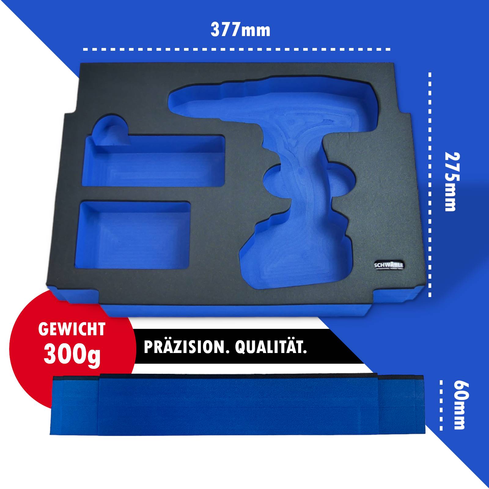 SCHWÄBLE® Schaumeinlage Schaumstoffeinlage für Makita Schlagbohrschrauber DHP453