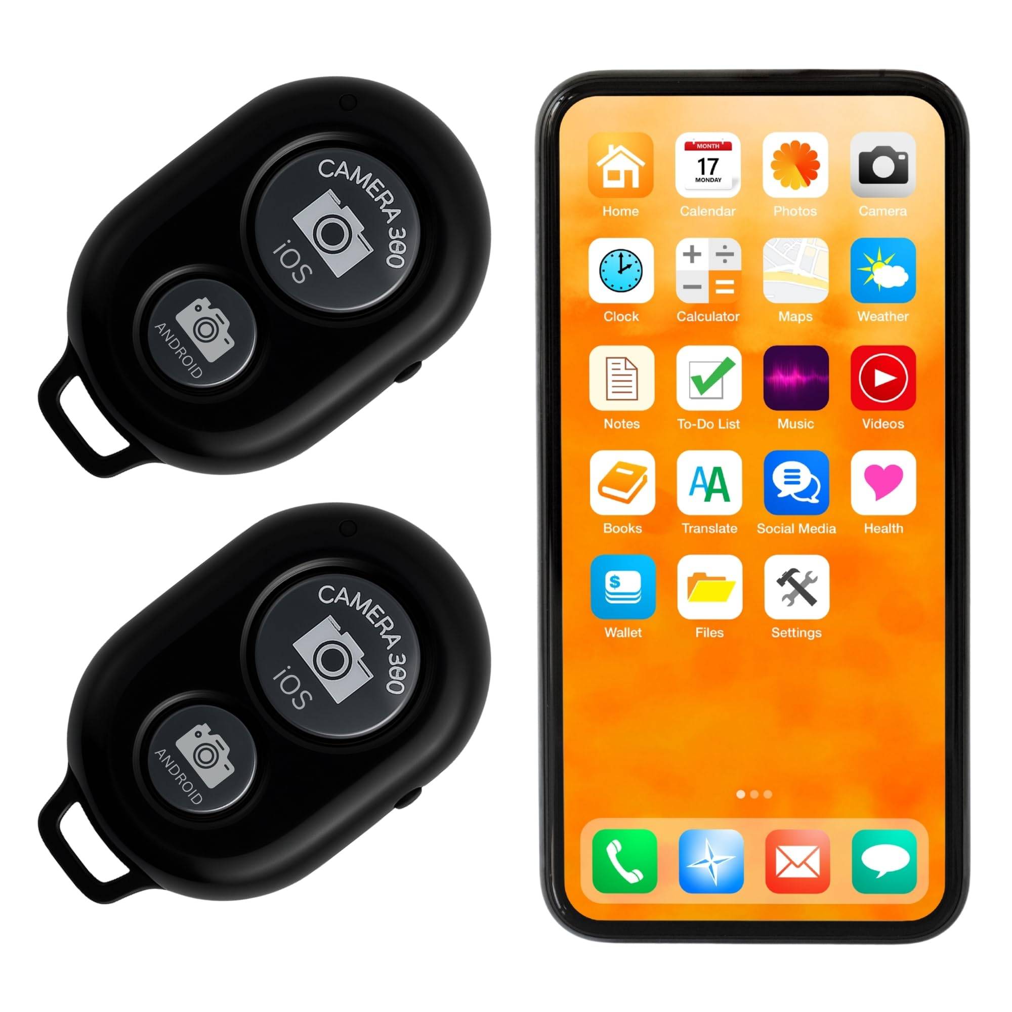 2 Selbstauslöser für iPhone und Android Smartphones Drahtlose Fernbedienung für Fotos und Videos Bluetooth Shutter Kameraselbstauslöser