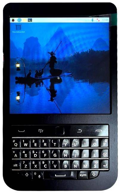 BerryBase HackberryPi Zero, tragbares Linux Handheld Cyberdeck mit 4" Display, Tastatur/Trackpad