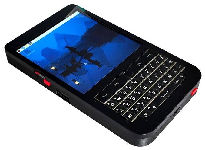 BerryBase HackberryPi Zero, tragbares Linux Handheld Cyberdeck mit 4" Display, Tastatur/Trackpad