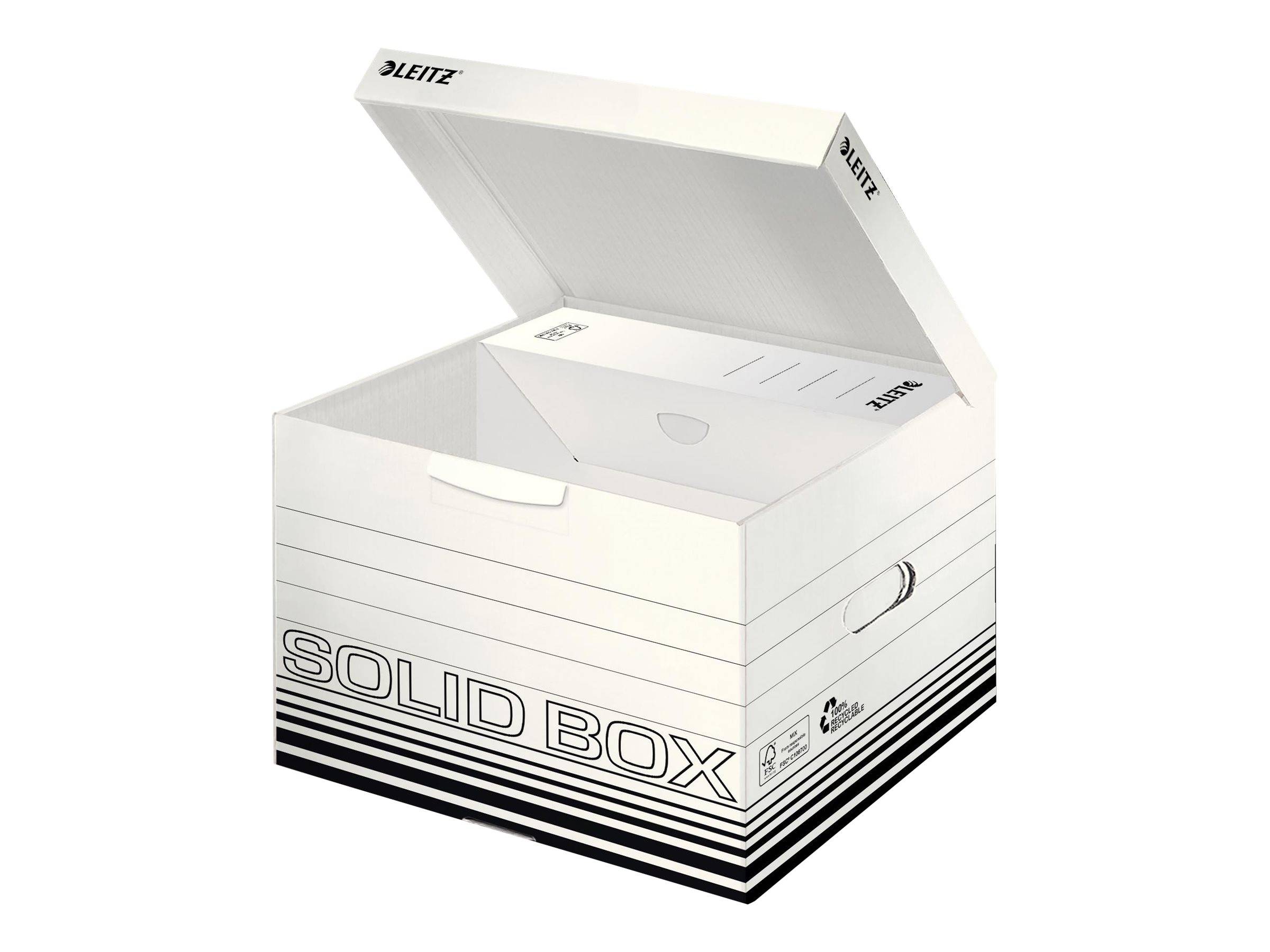 LEITZ Archivboxen Solid M weiß 32,5 x 36,0 x 27,0 cm, 10 St.