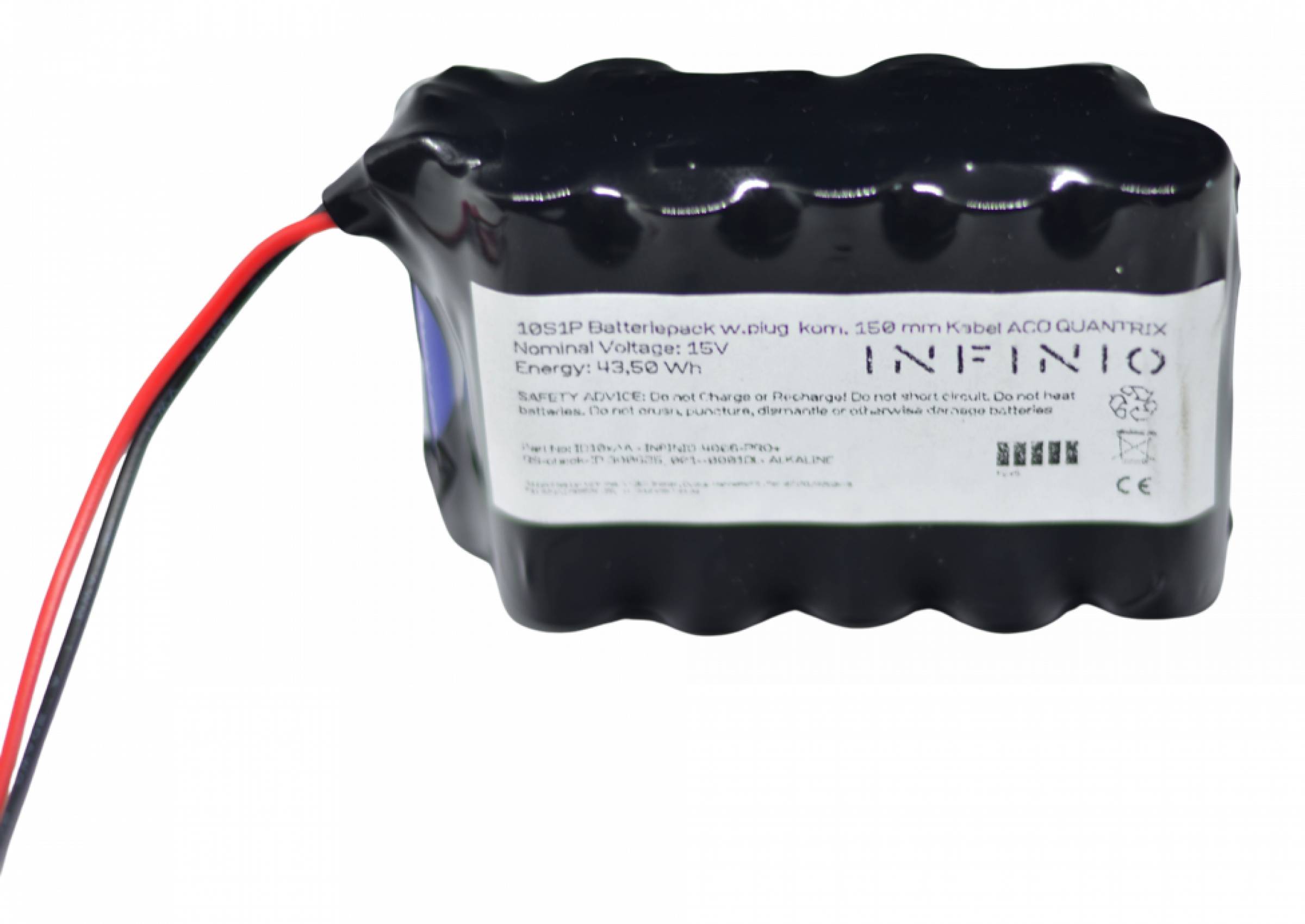 Batteriepack Alkaline mit Varta Industrial Pro Zellen inside - 15V 2970mAh F2x5 Mignon (AA) mit 150mm Kabel und Stecker – komaptibel zu ACO Quatrix