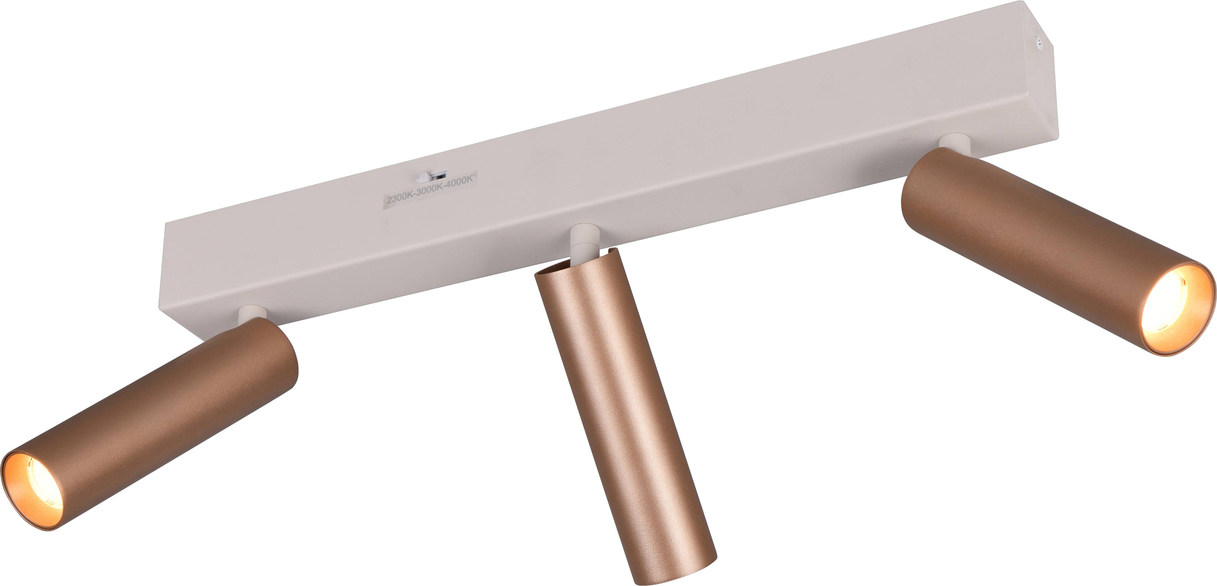 TRIO LED-Spotleuchte TRIO AMBALA, 849210365, 3-fach, 3x 5,5 W, 3x 500 ml, coffee