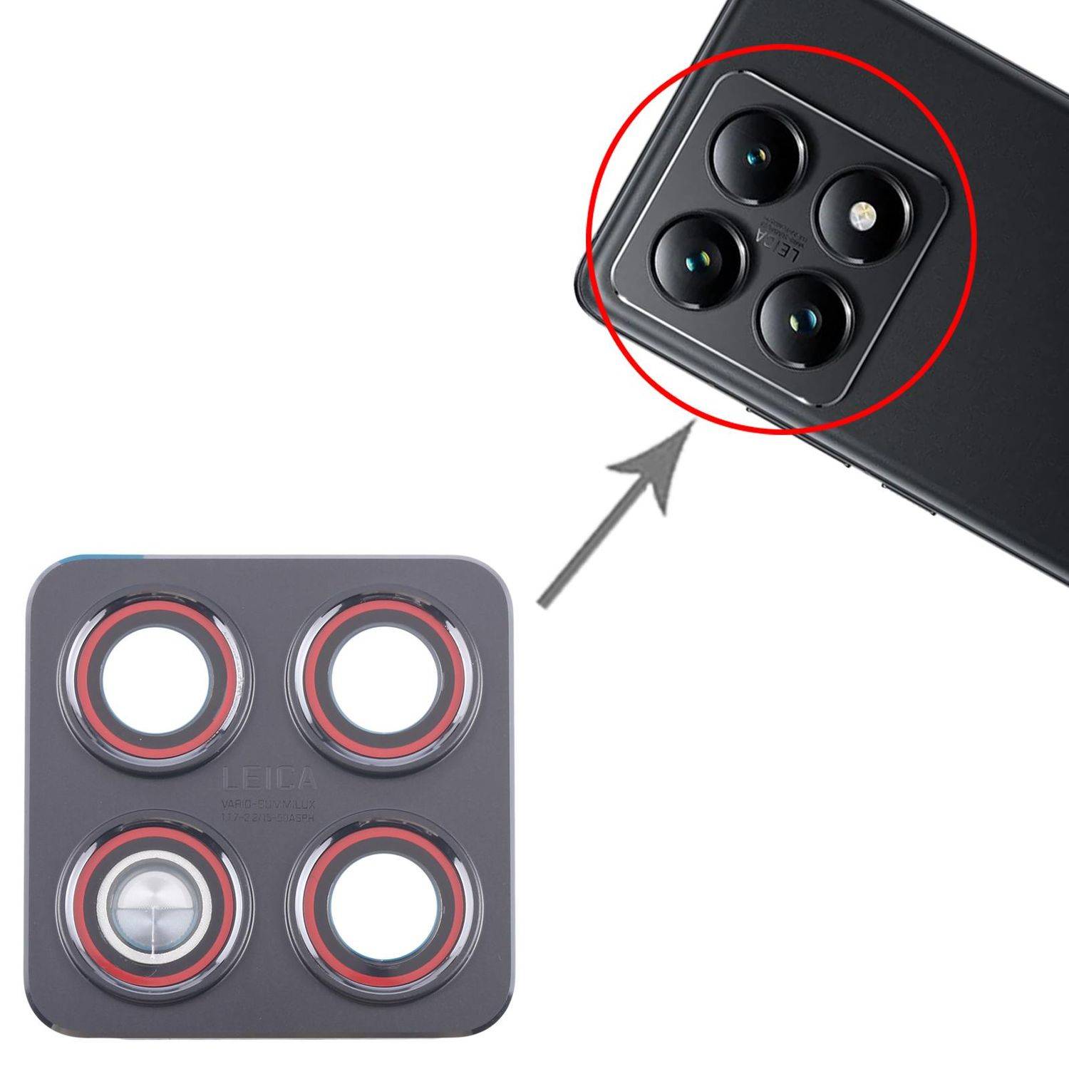 Für Xiaomi 14T Kamera Linse Abdeckung Reparatur Ersatzteil Schwarz