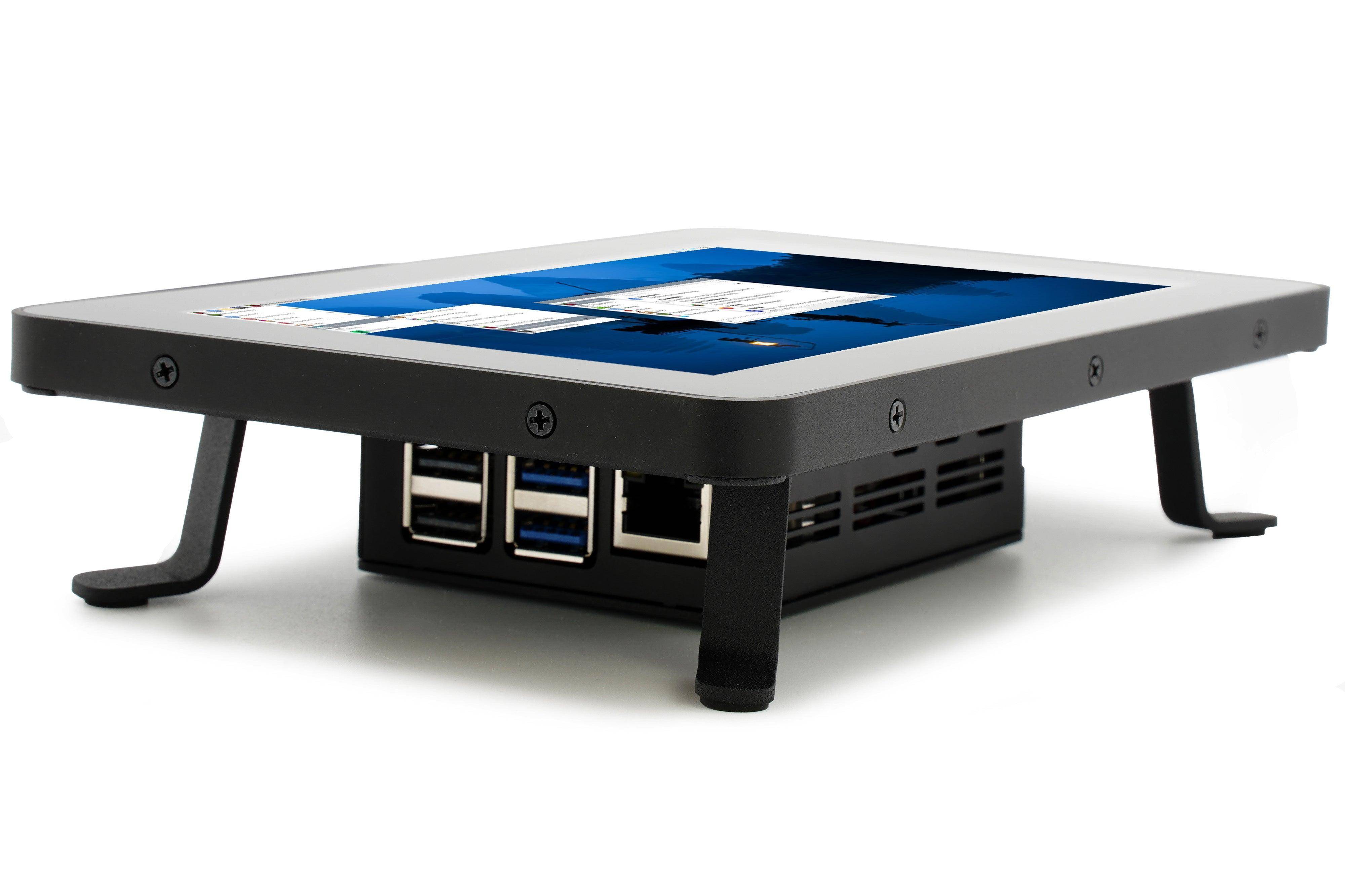 KKSB Case für Raspberry Pi 5, Touch Display 2, Aluminium, Stahl, Standfuß, Belüftung, Schwarz