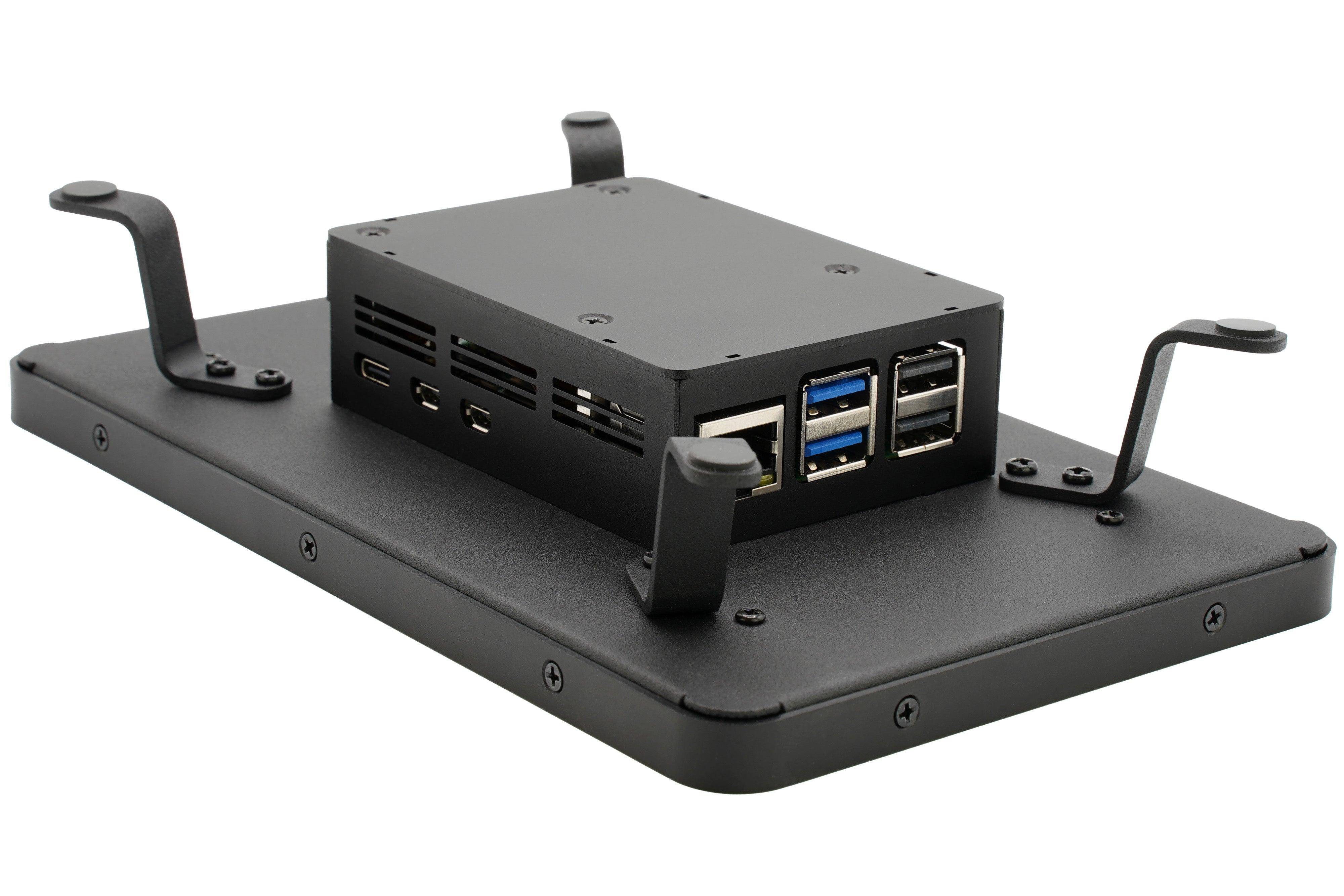 KKSB Case für Raspberry Pi 5, Touch Display 2, Aluminium, Stahl, Standfuß, Belüftung, Schwarz