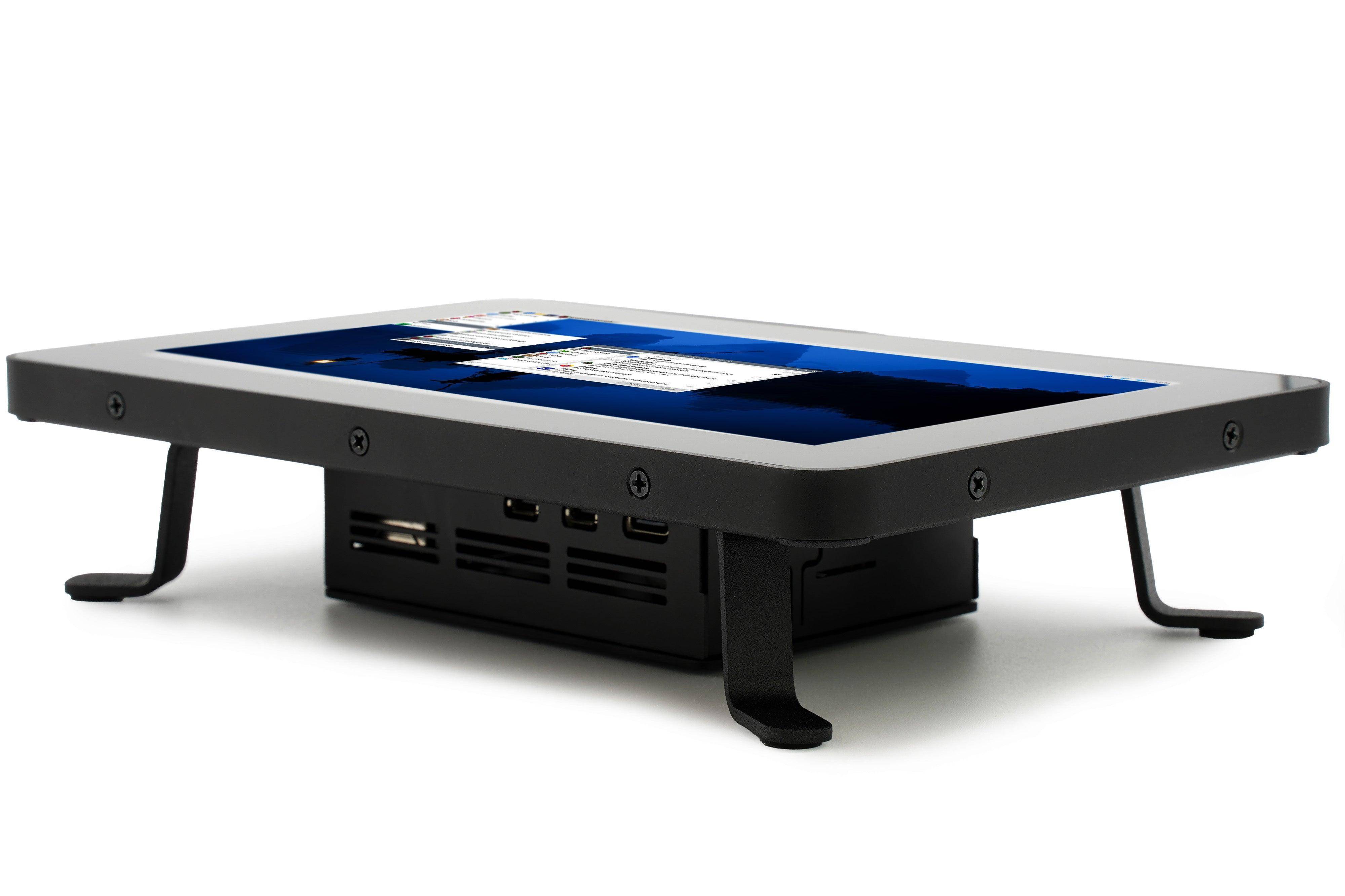 KKSB Case für Raspberry Pi 5, Touch Display 2, Aluminium, Stahl, Standfuß, Belüftung, Schwarz