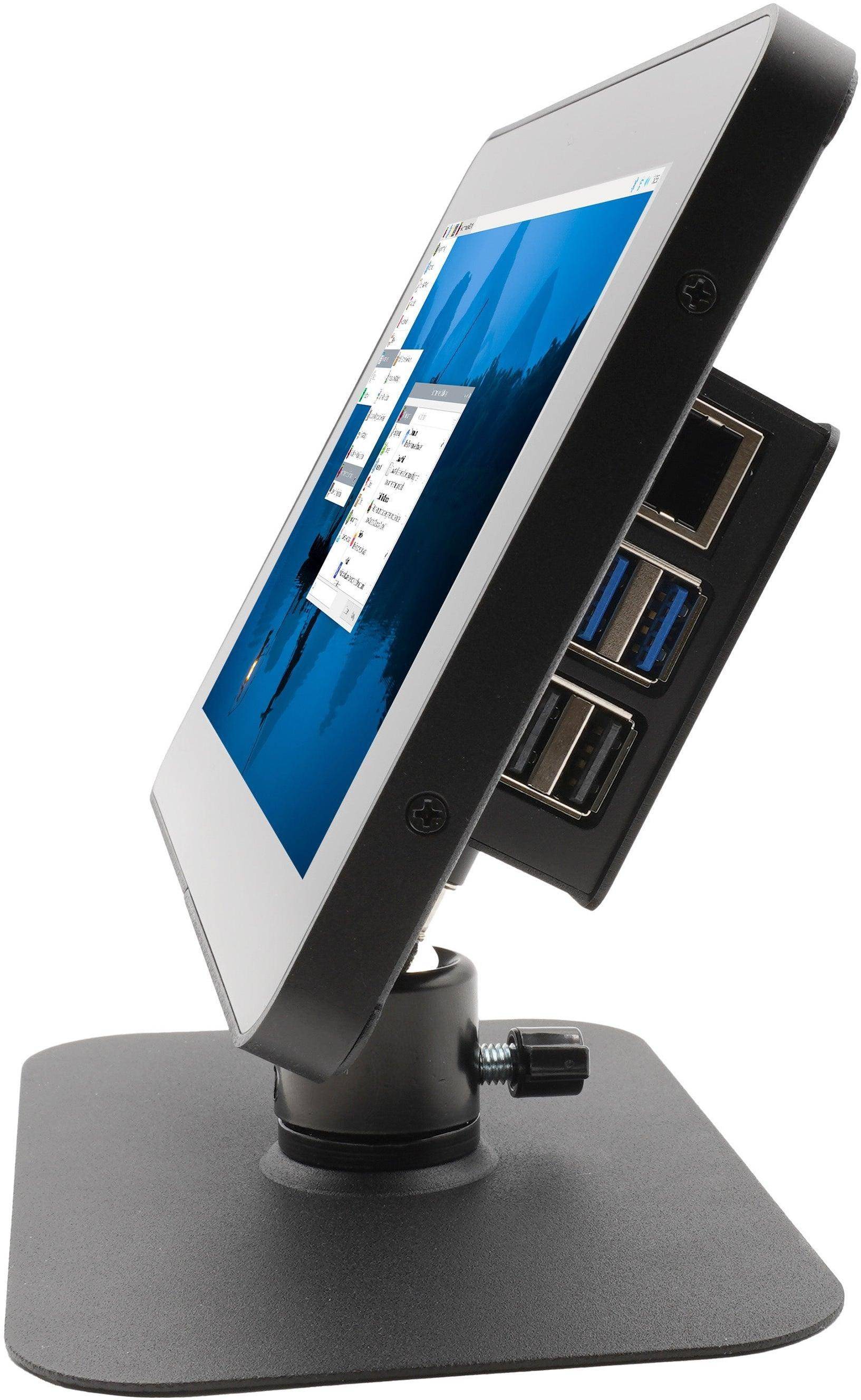 KKSB Display Stand Gehäuse für Raspberry Pi Touch Display 2, 360° Halterung, Stahl, schwarz