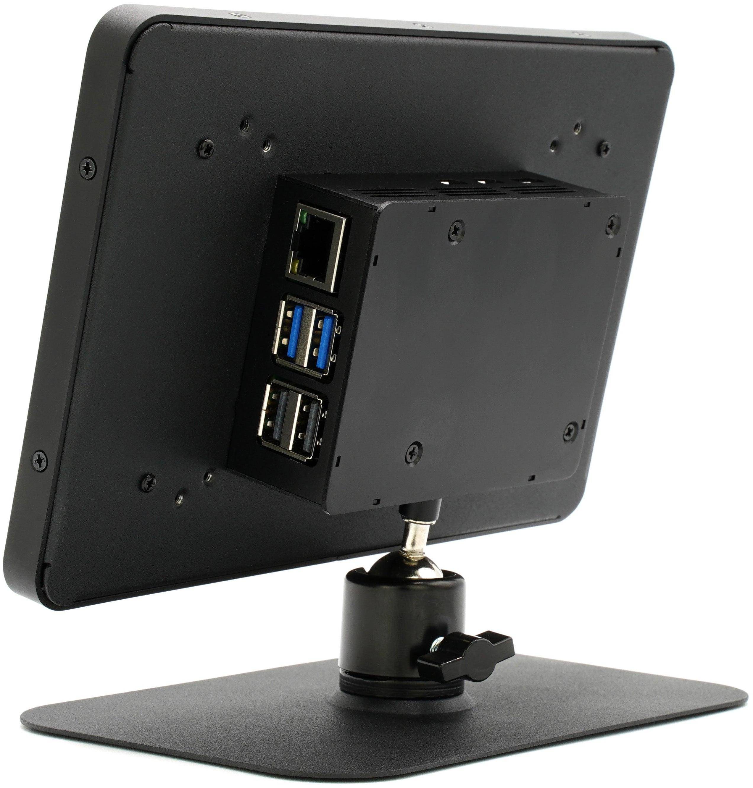 KKSB Display Stand Gehäuse für Raspberry Pi Touch Display 2, 360° Halterung, Stahl, schwarz