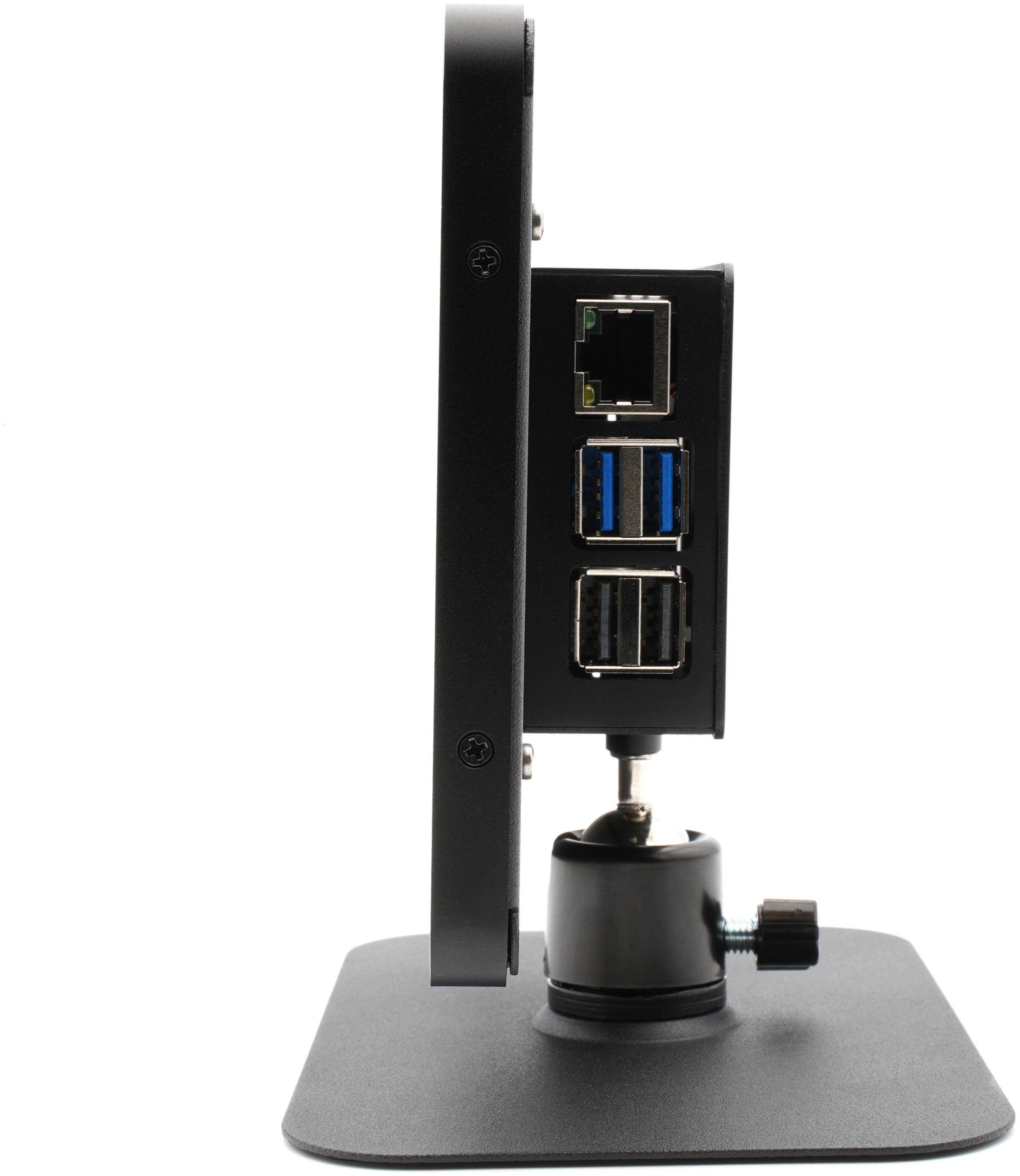 KKSB Display Stand Gehäuse für Raspberry Pi Touch Display 2, 360° Halterung, Stahl, schwarz