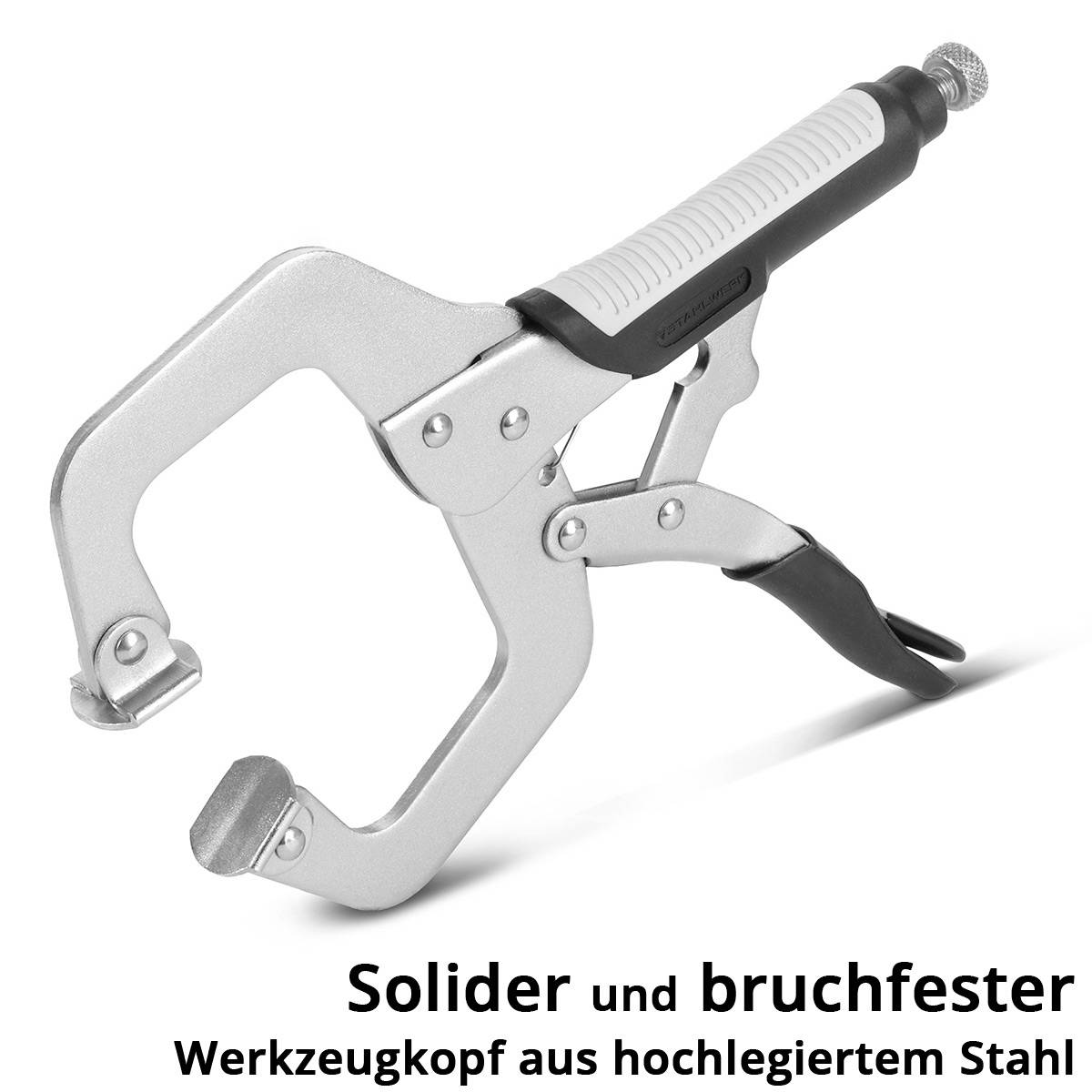 STAHLWERK Gripzangen Set 4-teilig C-Form 6 bis 14 Zoll inklusive Transportkoffer