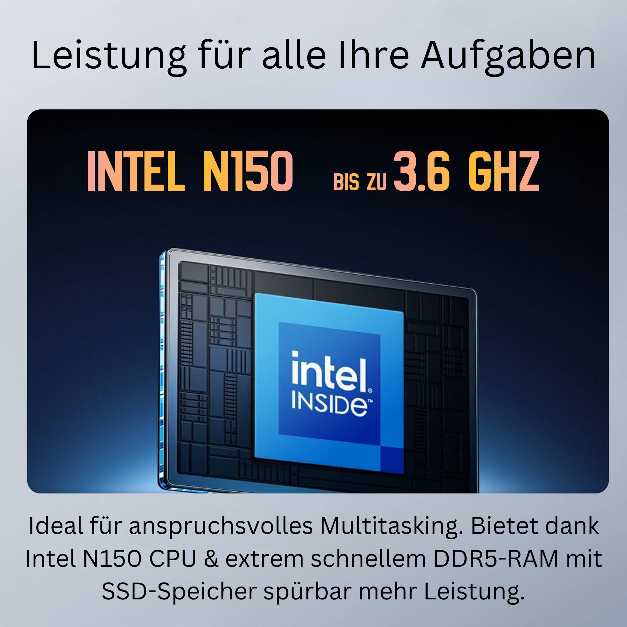 Orbsmart AW-16L Mini-PC Windows 11 Pro Desktop-PC / Multimedia Heim-PC lüfterlos (Intel N150, 8GB RAM)