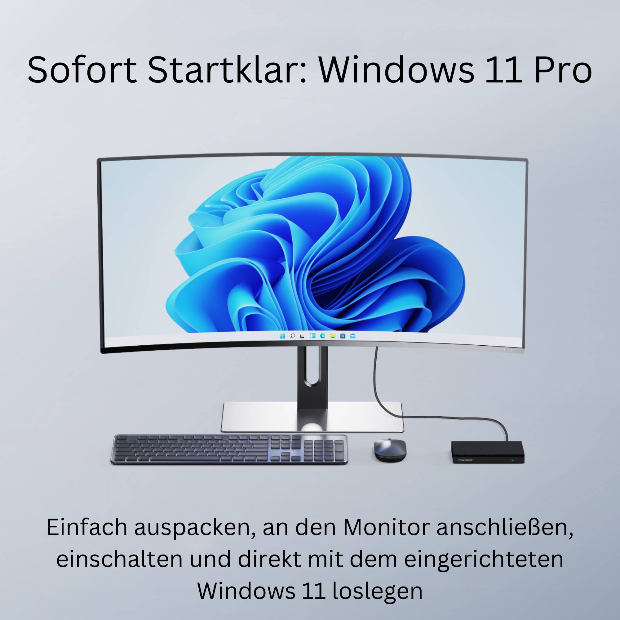 Orbsmart AW-16L Mini-PC Windows 11 Pro Desktop-PC / Multimedia Heim-PC lüfterlos (Intel N150, 8GB RAM)