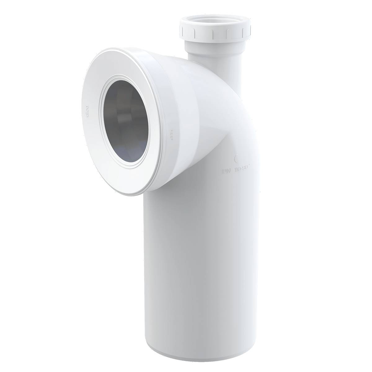 Alcadrain Anschluss für Stand-WC, 90°-Bogen mit DN 50 Anschluss, DN 110, Länge 230 mm, PP, weiß