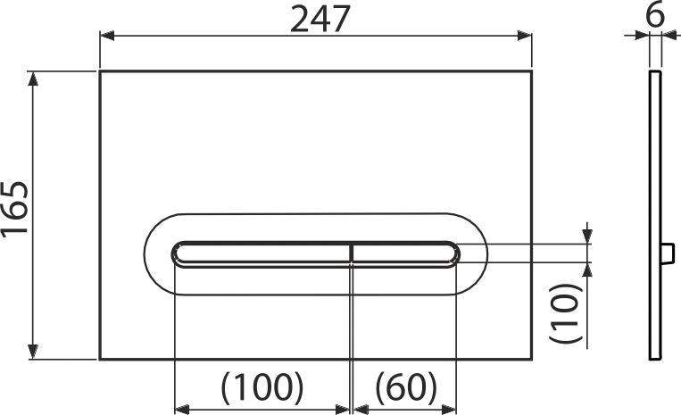 Alcadrain WC - Betätigungsplatte M1878-7 Linka Schwarz-Matt / Gold-Matt