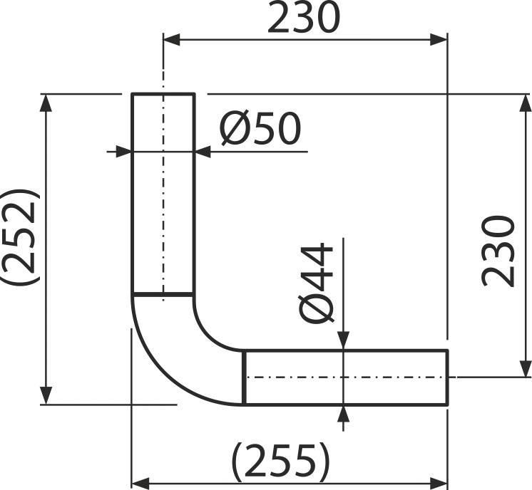 Alcadrain A951-230 Spülrohr – Knie DN44/50