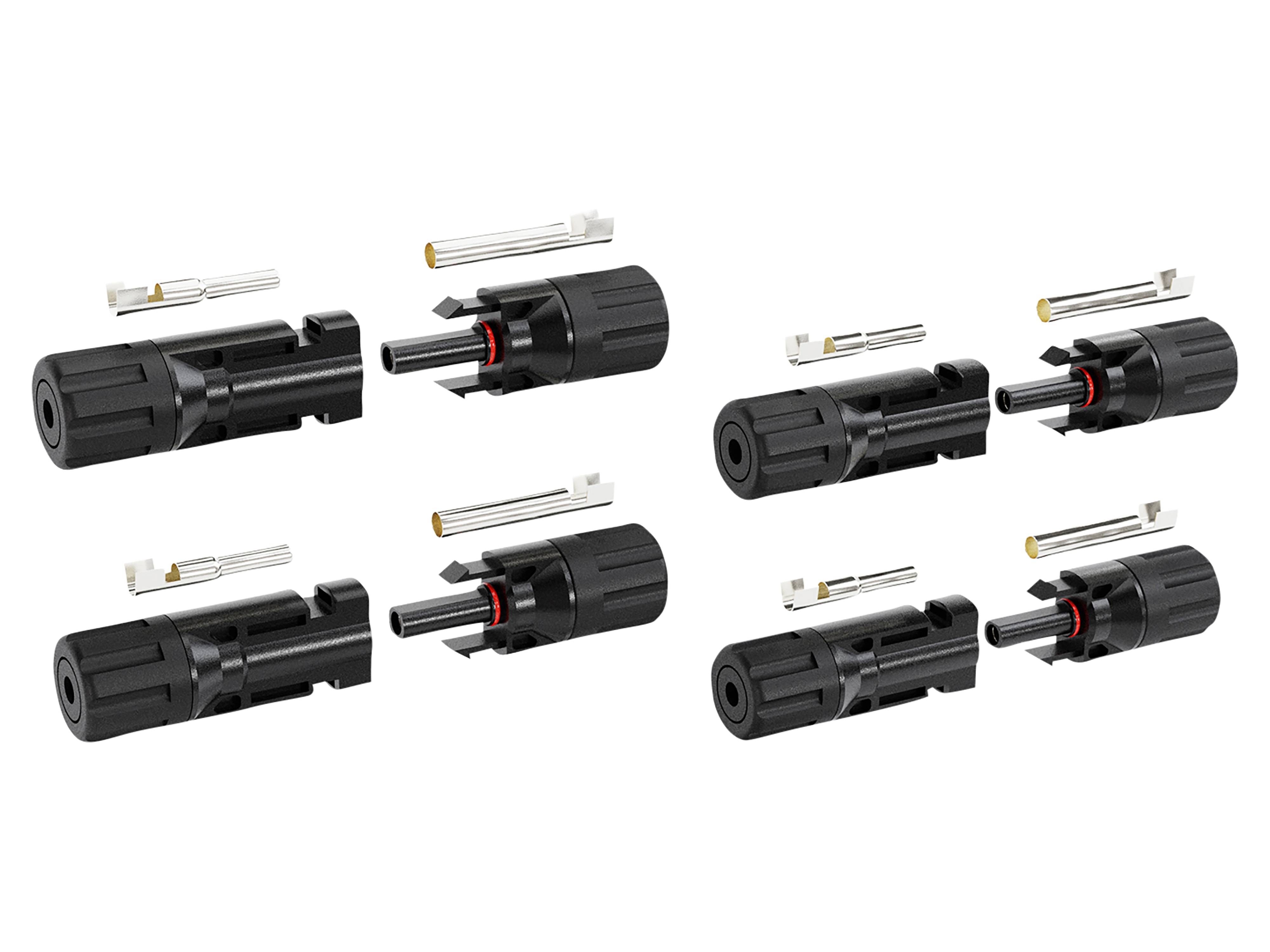 ABSINA Solarstecker/Buchse, 4er Pack