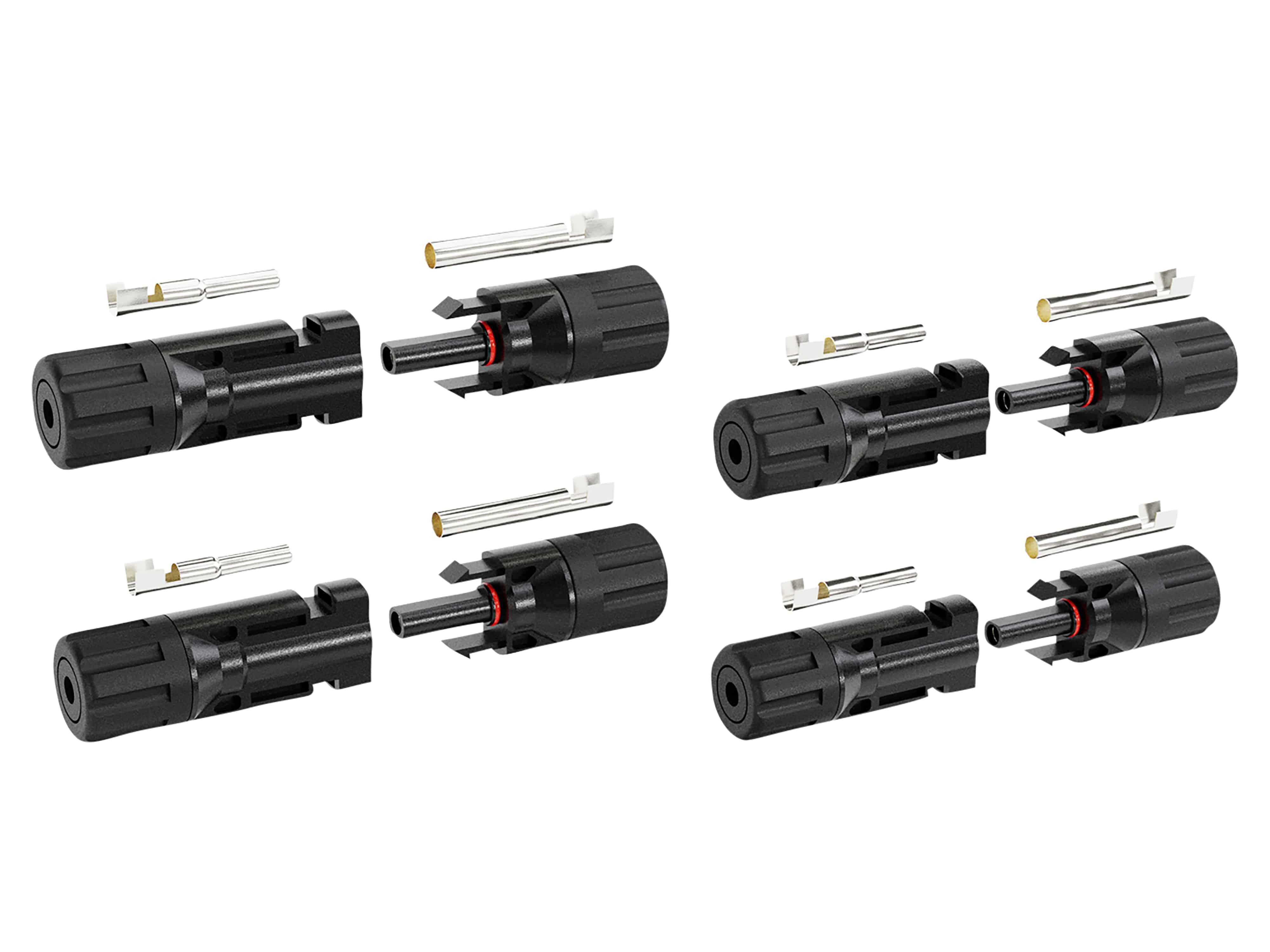 ABSINA Solarstecker/Buchse, 4er Pack