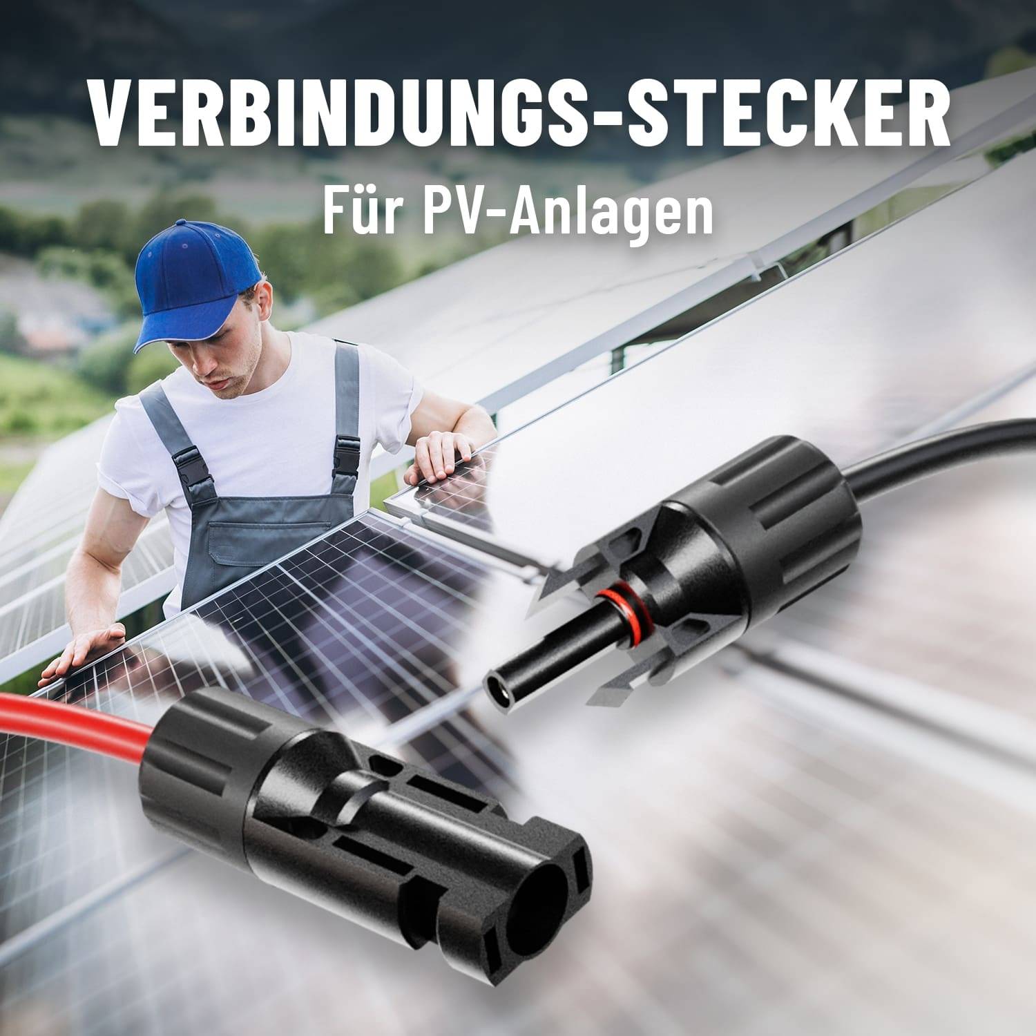 ABSINA Solarstecker/Buchse, 4er Pack