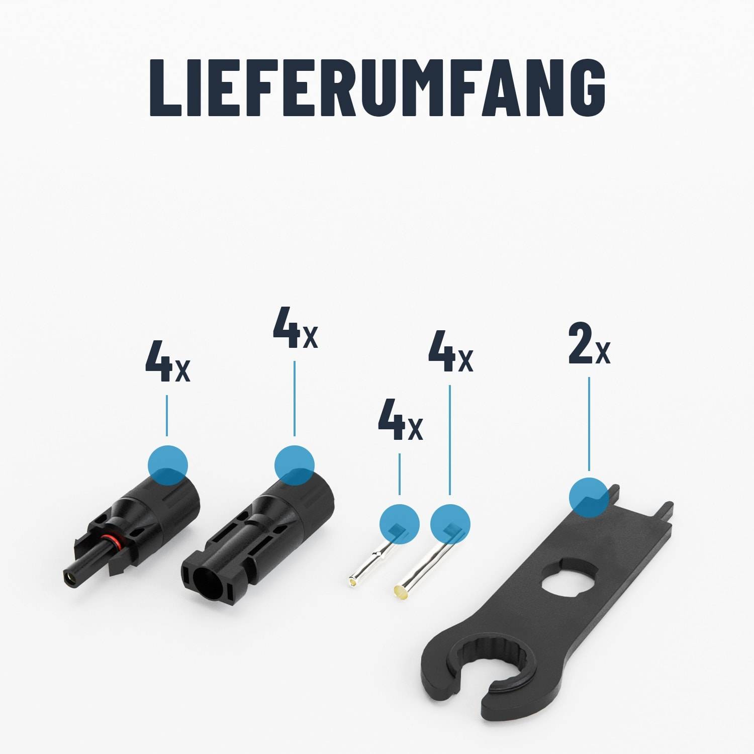 ABSINA Solarstecker/Buchse, 4er Pack