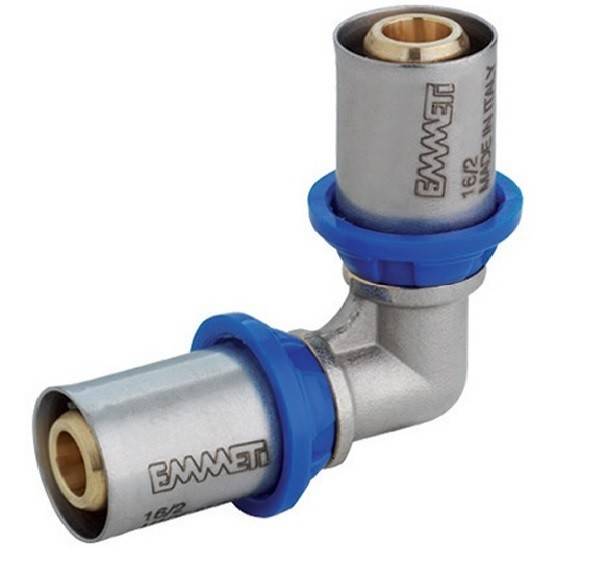 Emmeti Pressfitting Winkel 90° für Aluverbundrohr 16x2 mm