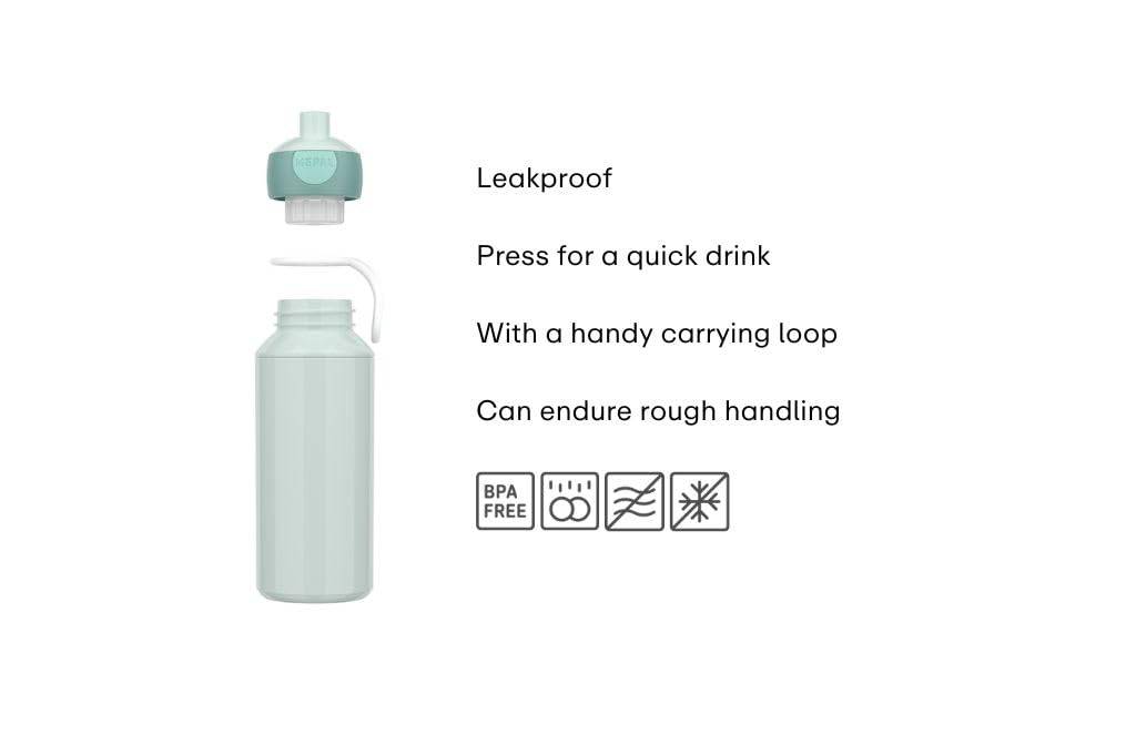 Mepal - Trinkflasche Pop-up Campus - Wasserflasche - Auslaufsichere Flasche für die Schule - Wiederverwendbar - BPA-frei & Spülmaschinenfest - 400