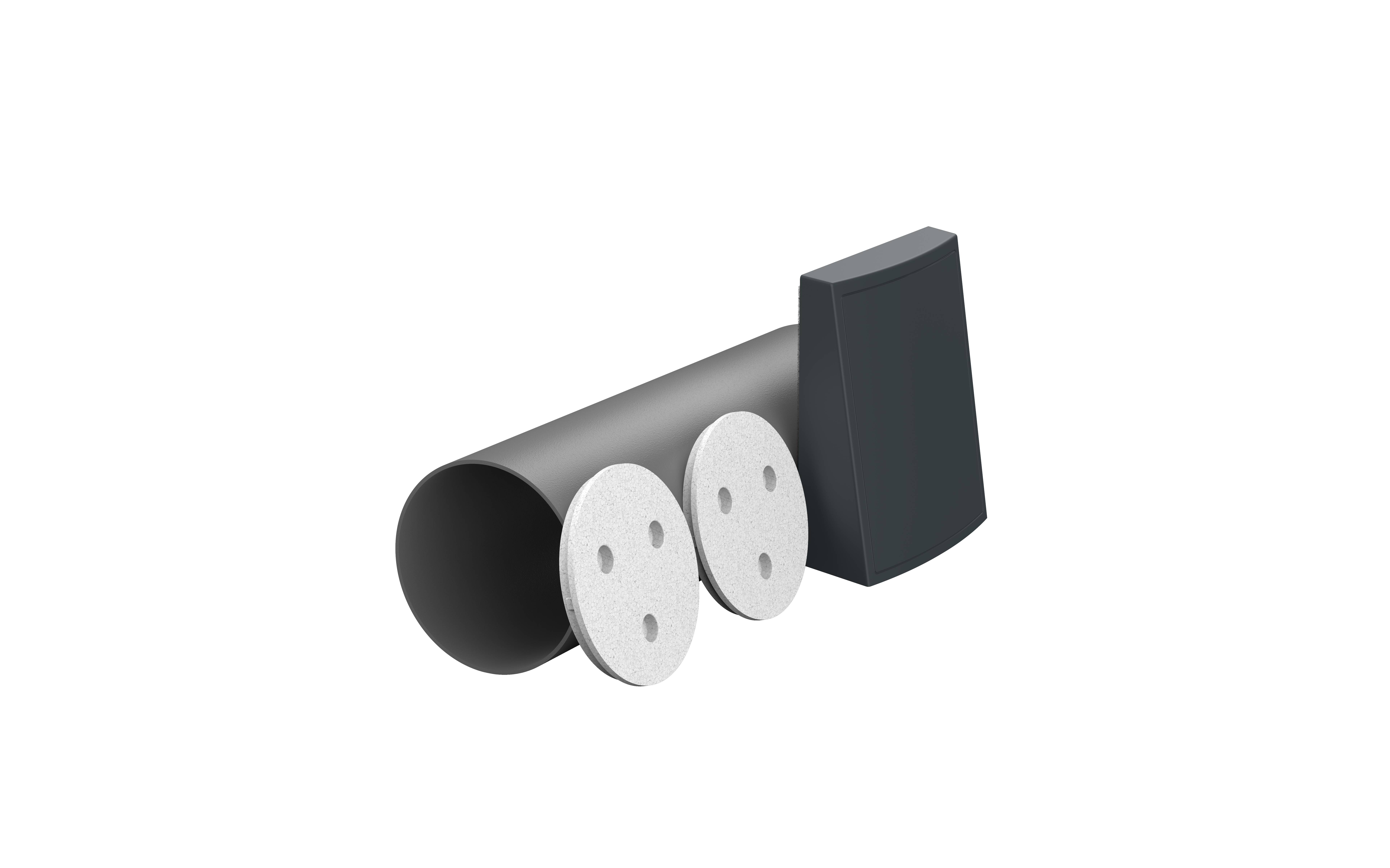 Zehnder Rohbauset rund ComfoSpot 55 Twin L=500 mm, Aussenhaube KST anthrazit - 990800413