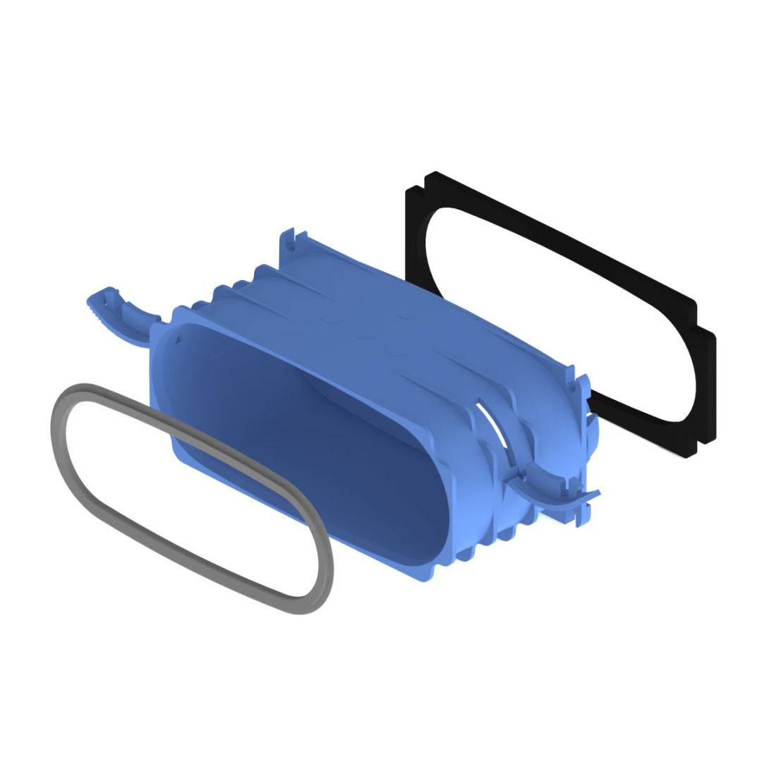 Kermi x-well Verteiler/Sammler Unterteil hoch, 18-fach, Luftk. 132x52 - Y2201075010K