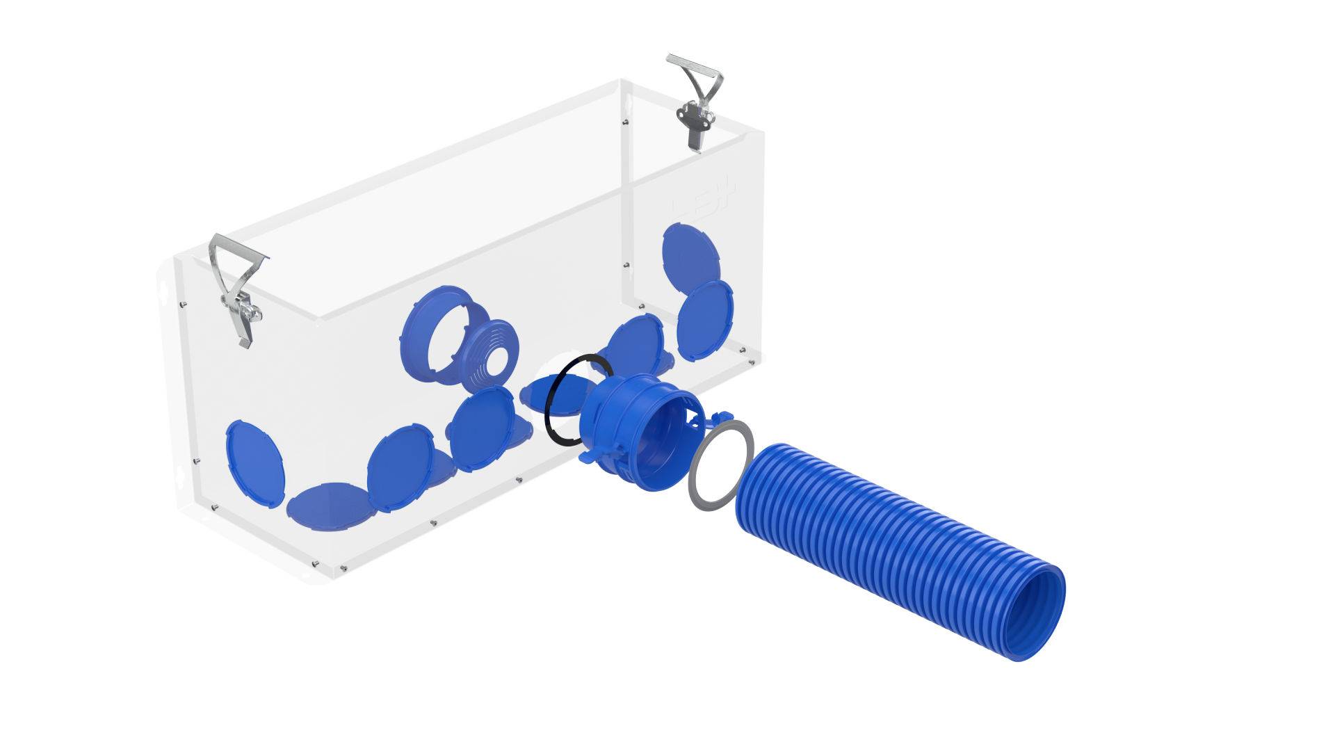 Kermi x-well Verteiler rund 17-fach Unterteil, 640x271x208 mm - Y2202000019K
