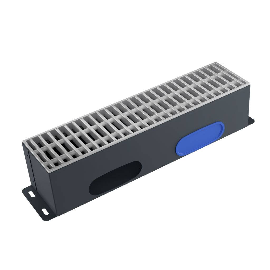 Kermi x-well Boden-Luftauslass 120x120x500, Rollrost Alu schwarz - Y250200100EK