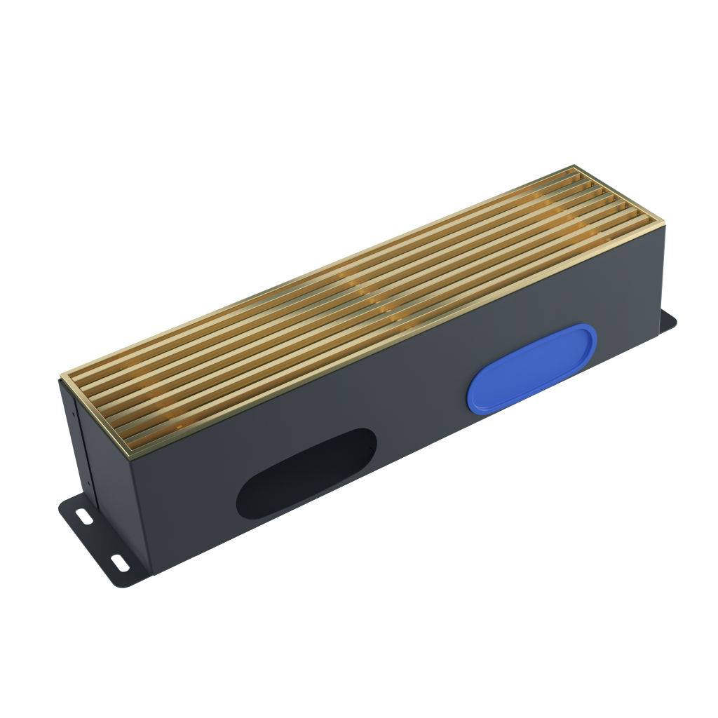 Kermi x-well Boden-Luftauslass 120x120x500, Linearrost Alu messing - Y2502001103K