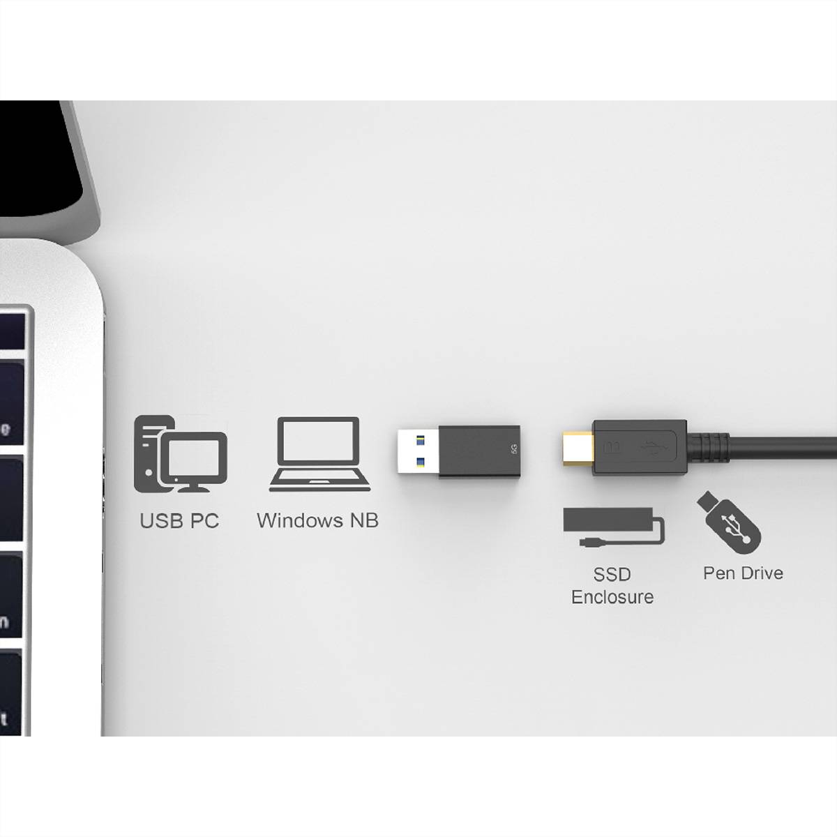 ROLINE USB 3.2 Gen 1 Adapter, USB Typ A - C, ST/BU