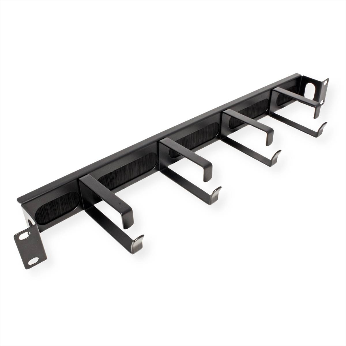 VALUE 19-Zoll-Frontplatte, 4 Ösen Typ G, Kabeldurchführung (Bürste), schwarz