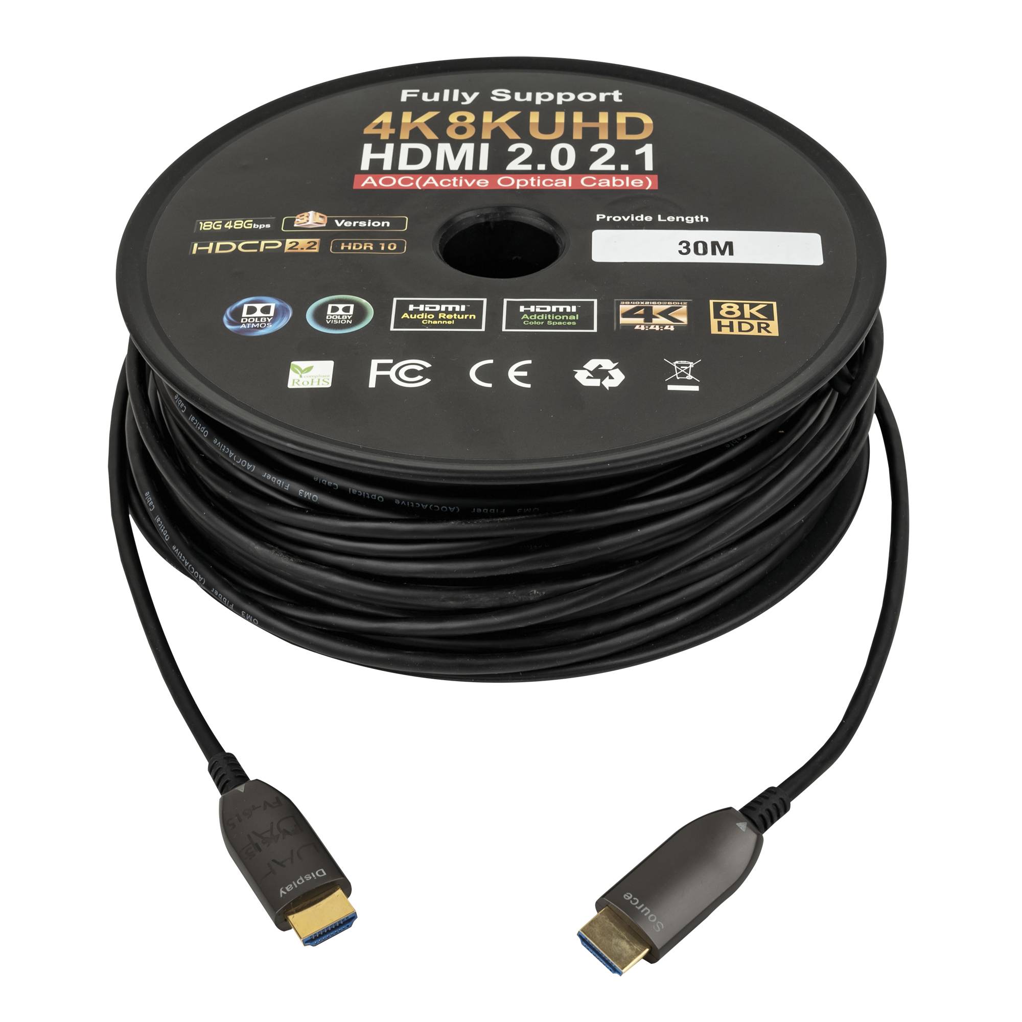 DAP HDMI 2.1 AOC 8K Fibre Cable 30 m - Vergoldet