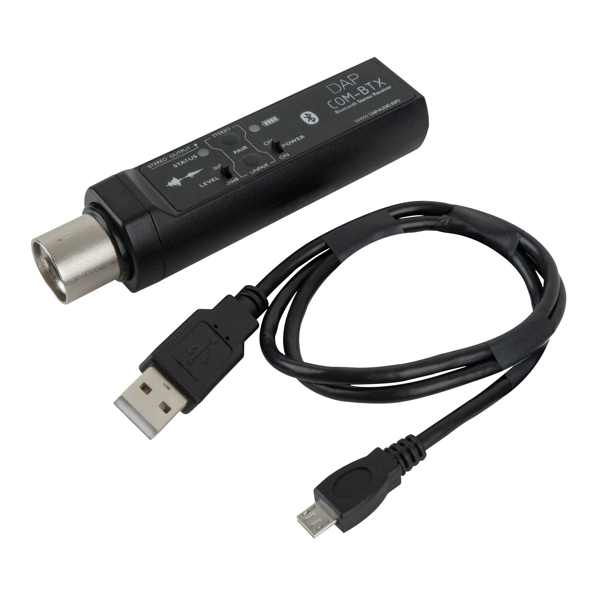 DAP COM-BTX BT 5.0 Audio Receiver XLR-Empfänger für Stereo/Mono und Master/Slave