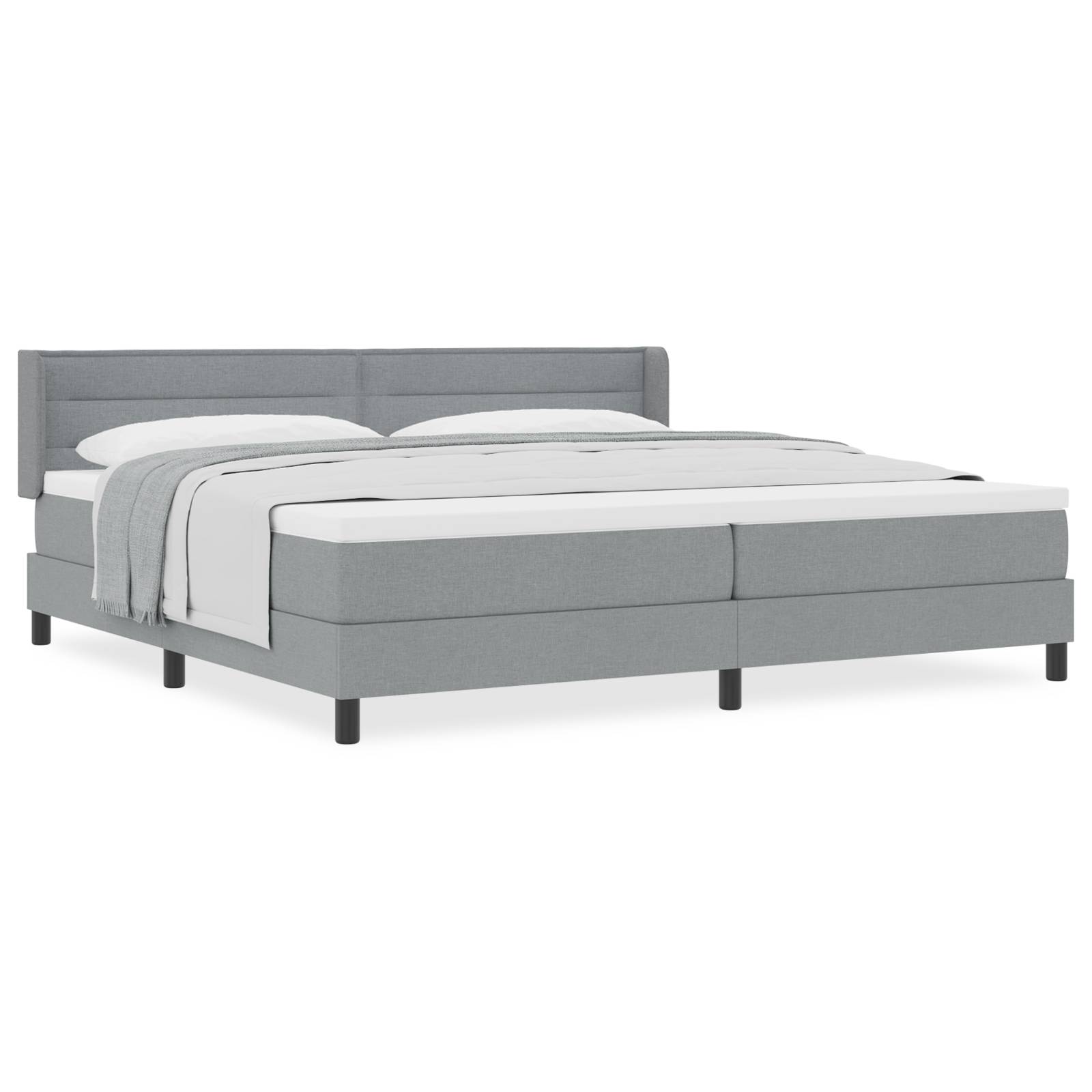 vidaXL Boxspringbett mit Matratze - Hellgrau - 200 x 200 cm - Stoff
